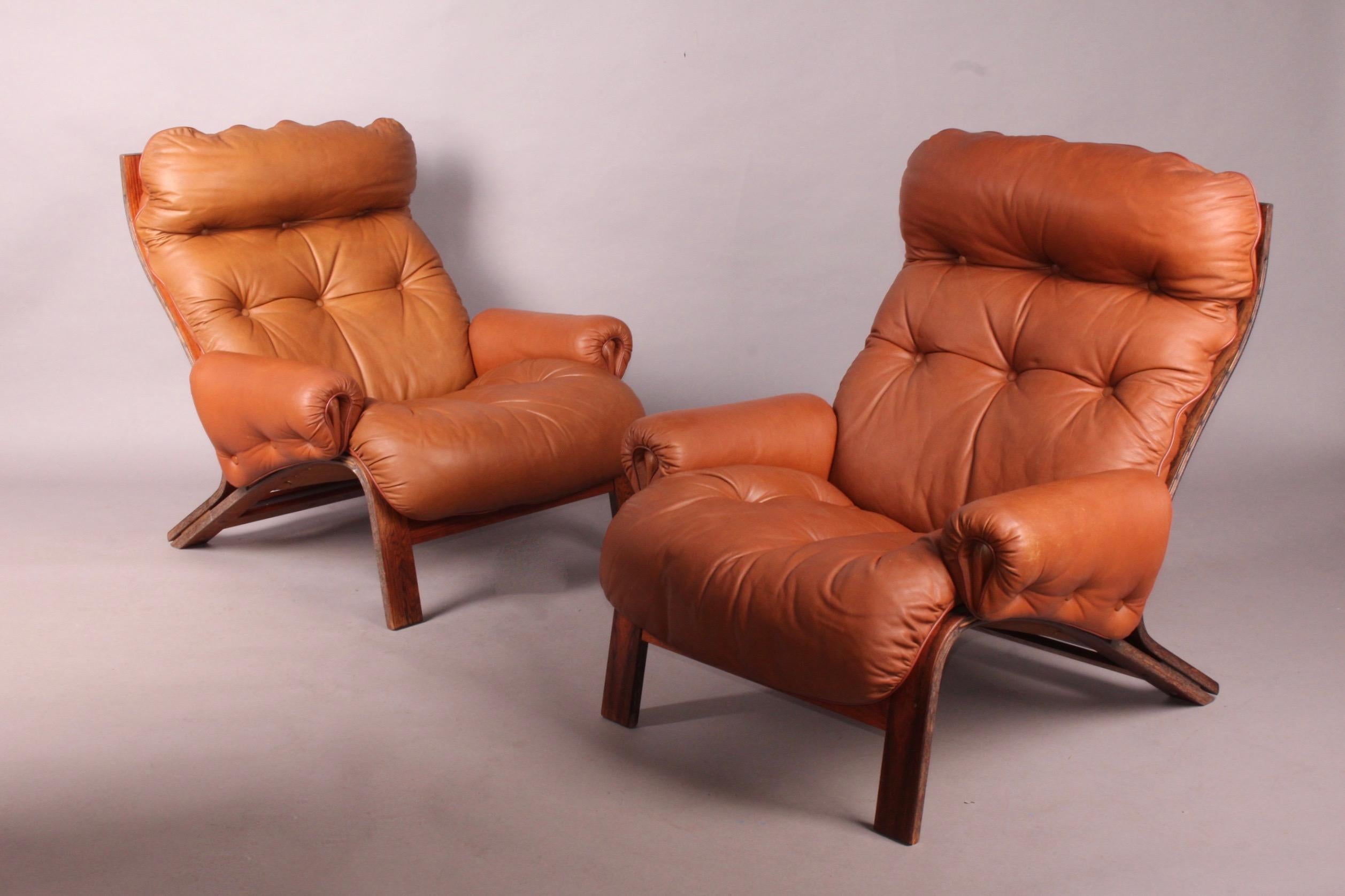 Mid-20th Century Pair of Armchairs by Rybo Rykken