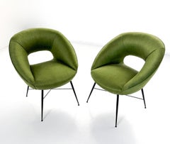 Pareja de sillones de Silvio Cavatorta, Italia, años 50 - Tapicería nueva