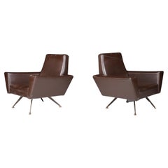 Pair of Armchairs by Studio Tecnico Italy A.P.A. and Designed by Lenzi 1950s