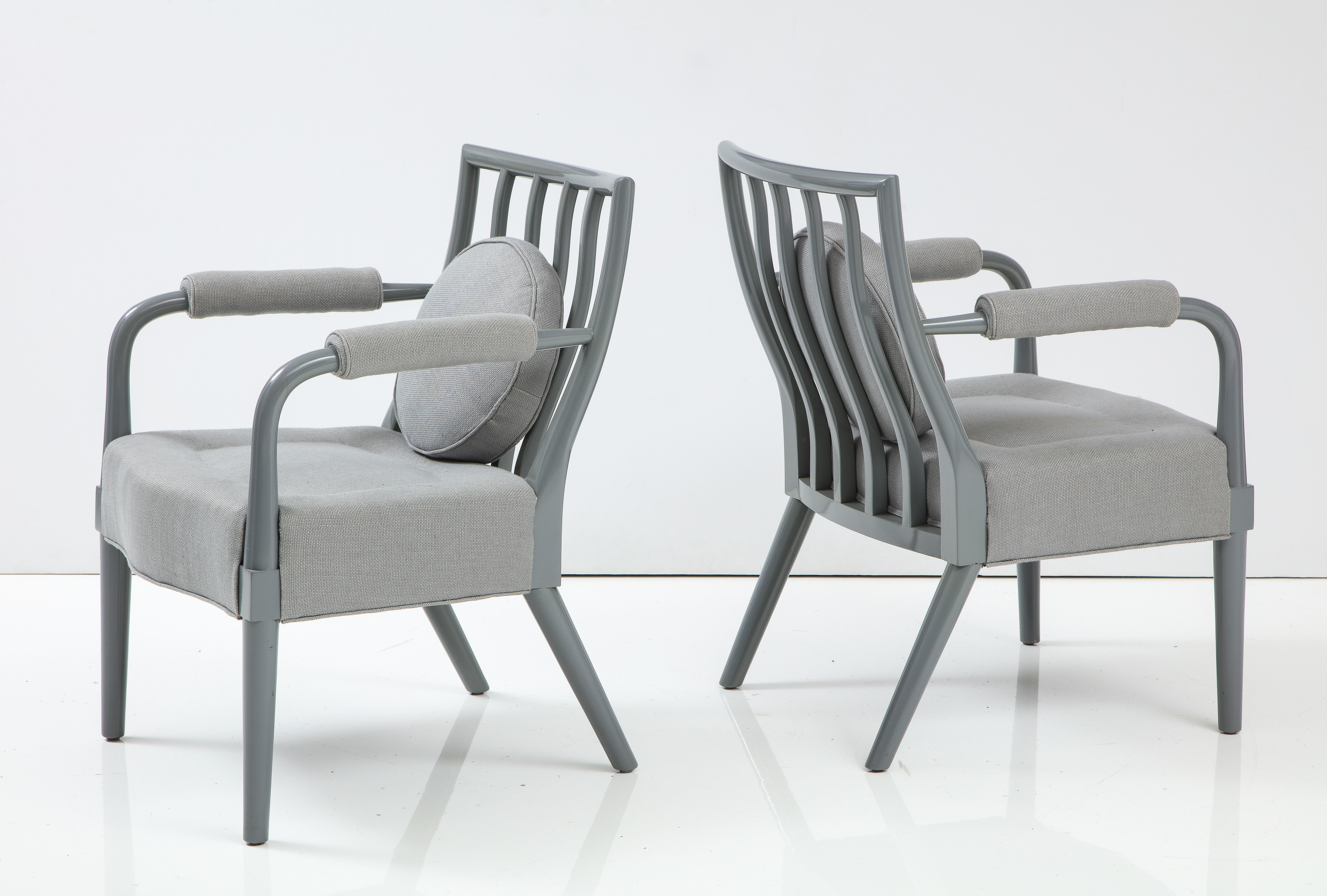 Upholstery Pair of Armchairs by T.H. Robsjohn-Gibbings, United States, c. 1950 For Sale