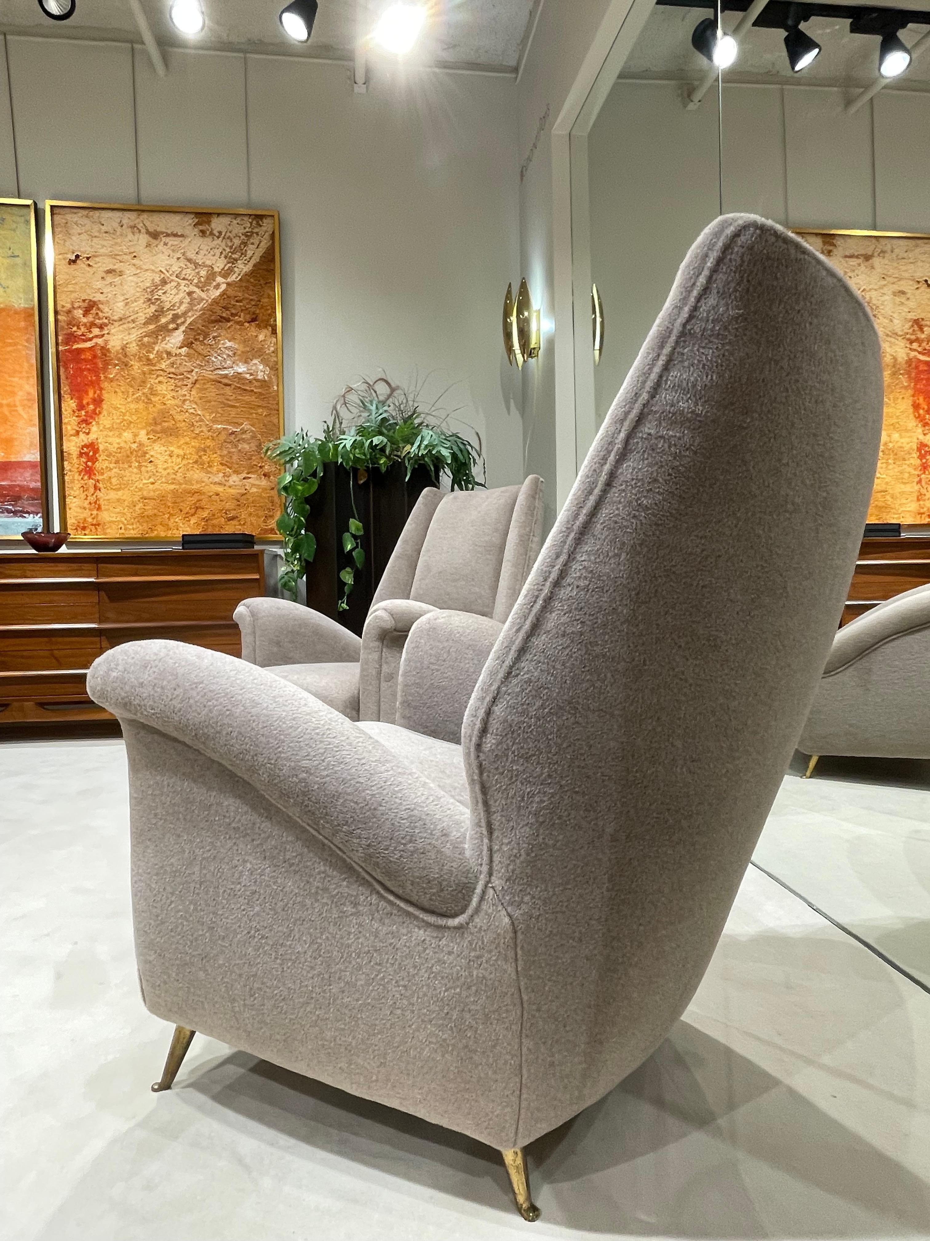 Laiton Paire de fauteuils italiens en vente