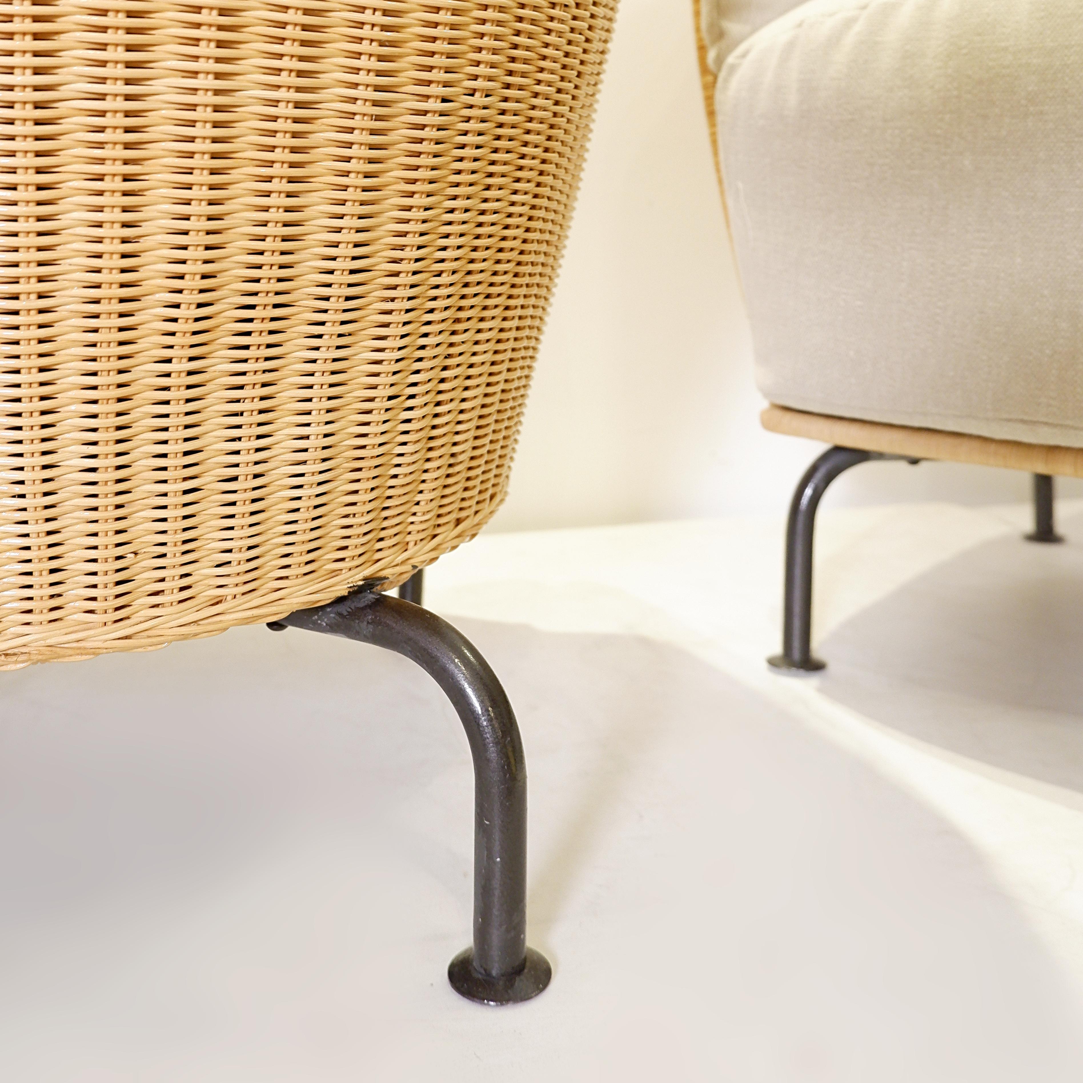 Metal Pair of armchairs by Thibault Desombre for Cinna For Sale