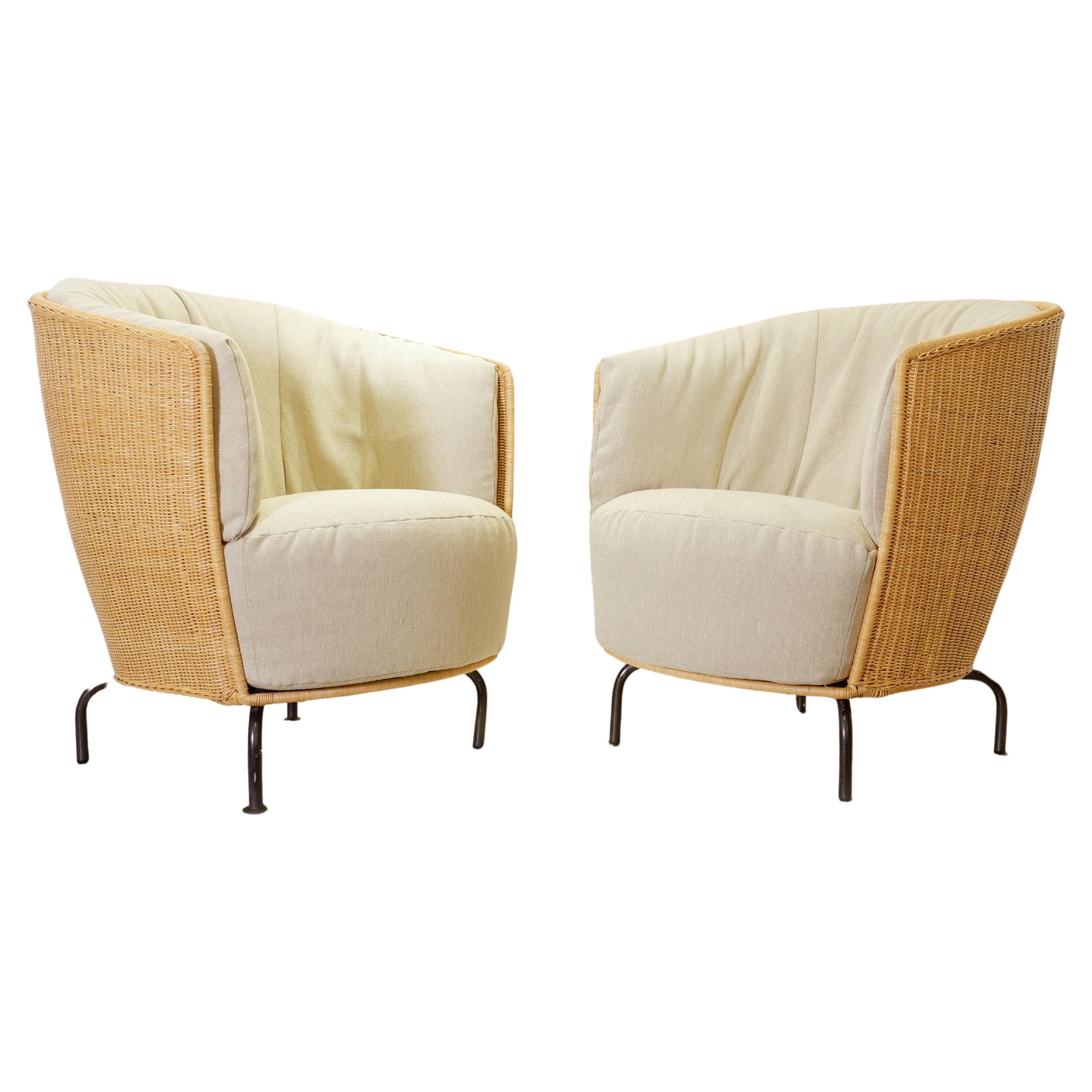 Pair of armchairs by Thibault Desombre for Cinna For Sale