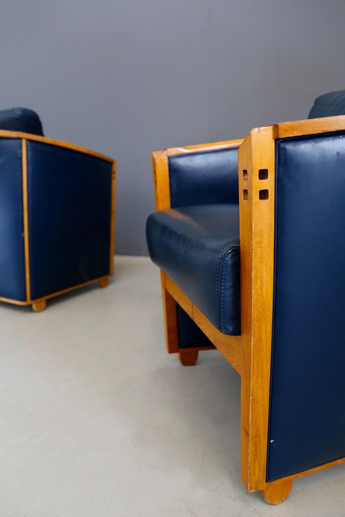 Pair of Armchairs by Umberto Asnago 