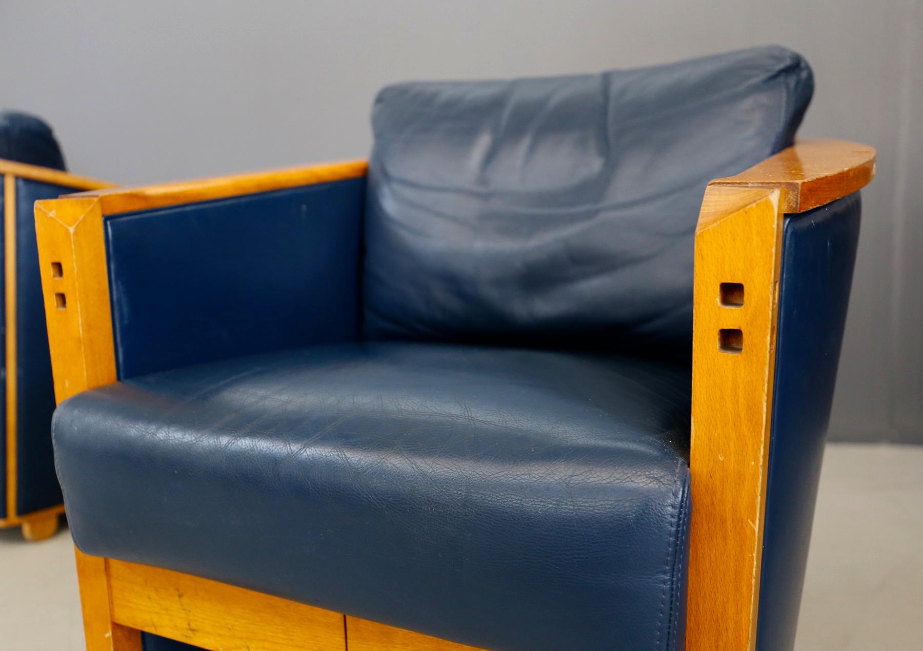 Late 20th Century Pair of Armchairs by Umberto Asnago 