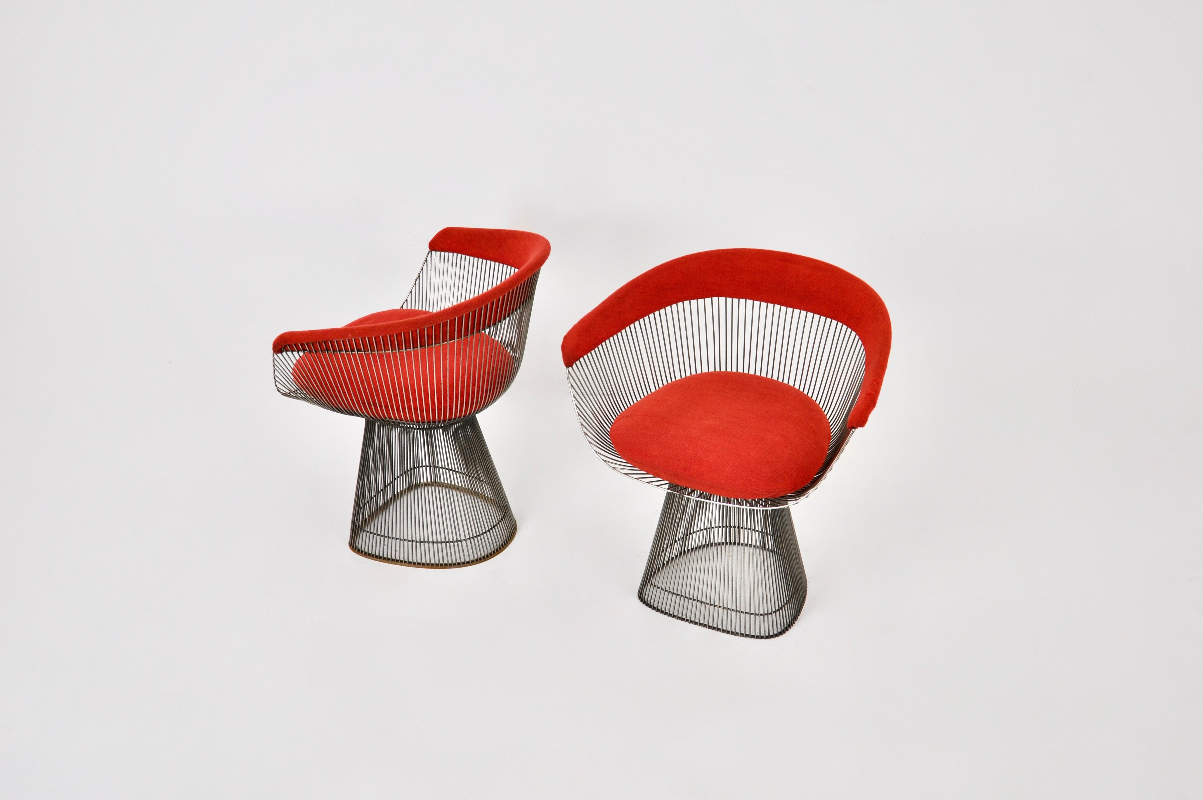 Mid-Century Modern Pair of Armchairs by Warren Platner for Knoll International, 1960s For Sale