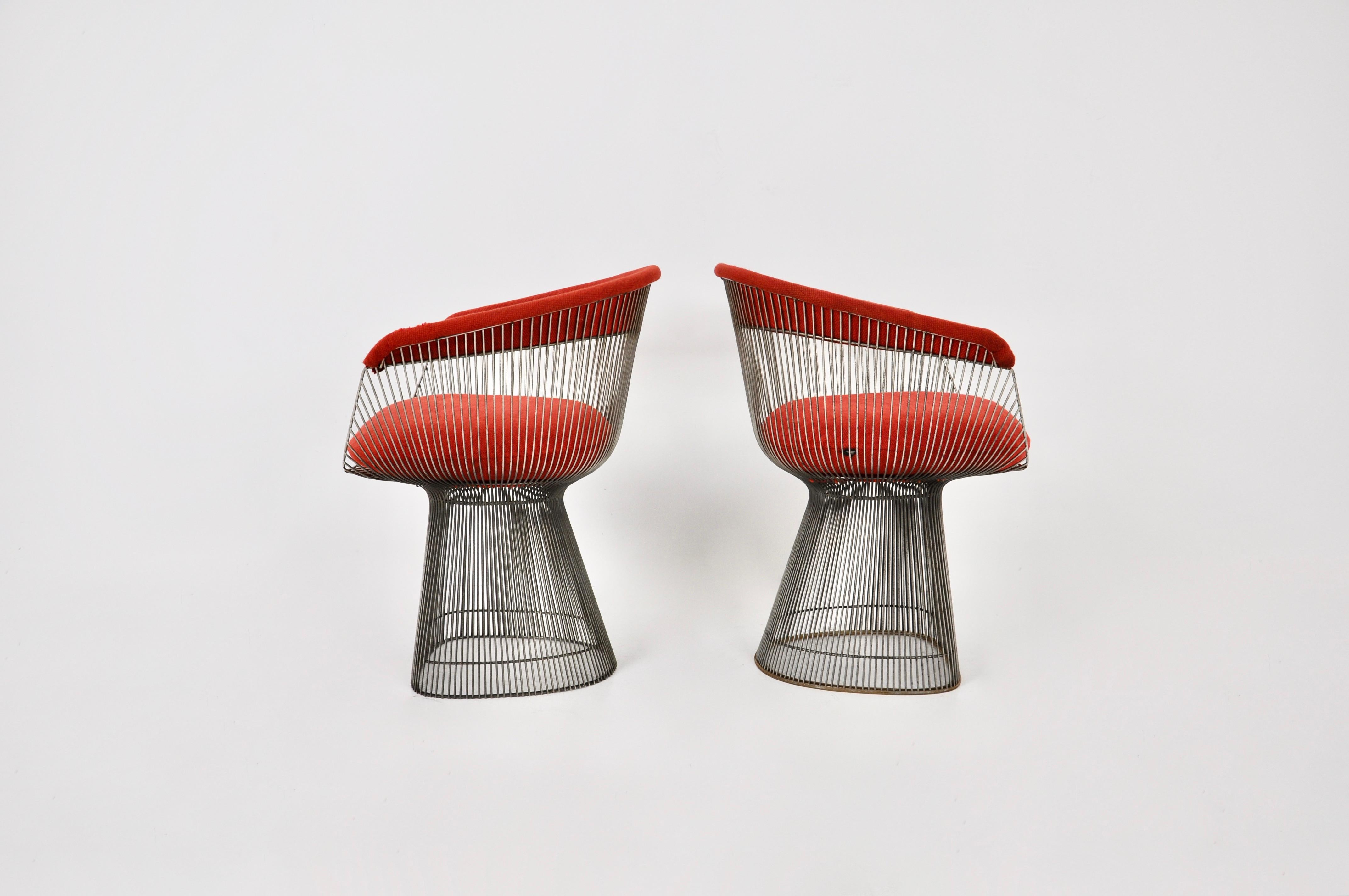 Fabric Pair of Armchairs by Warren Platner for Knoll International, 1960s For Sale