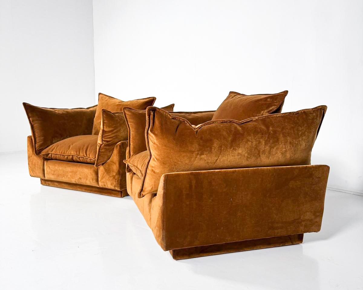 Tissu Paire de fauteuils 