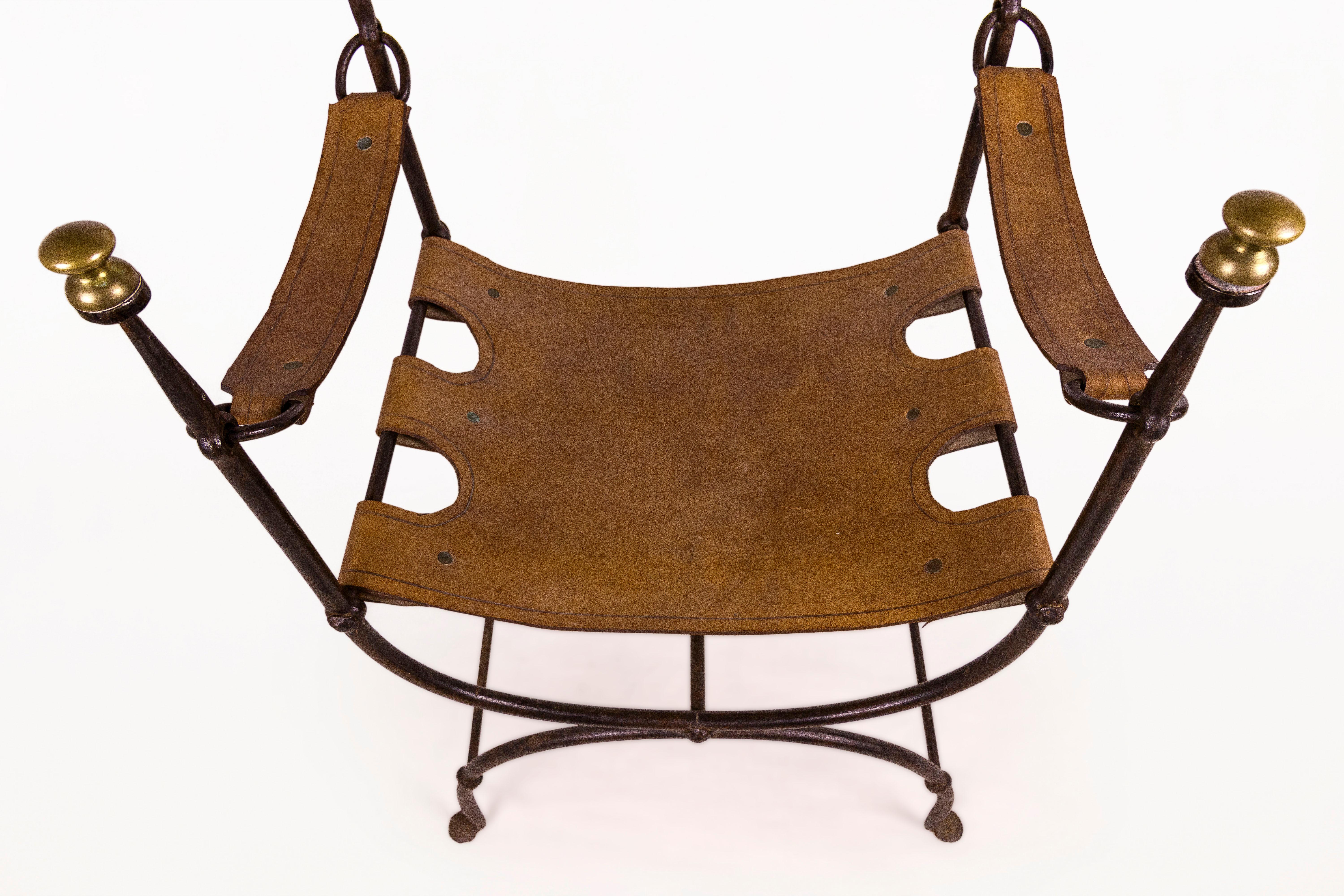 Leather Pair of Armchairs, circa 1960, Spain