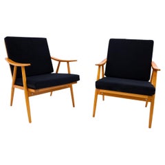 Pair of armchairs, Czechoslovakia, manufacturer TON, 1960s. After renovation.
