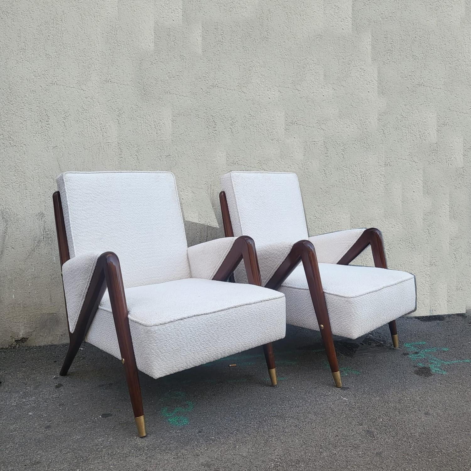 French Pair Of Armchairs, Design From The 1950s/1960s