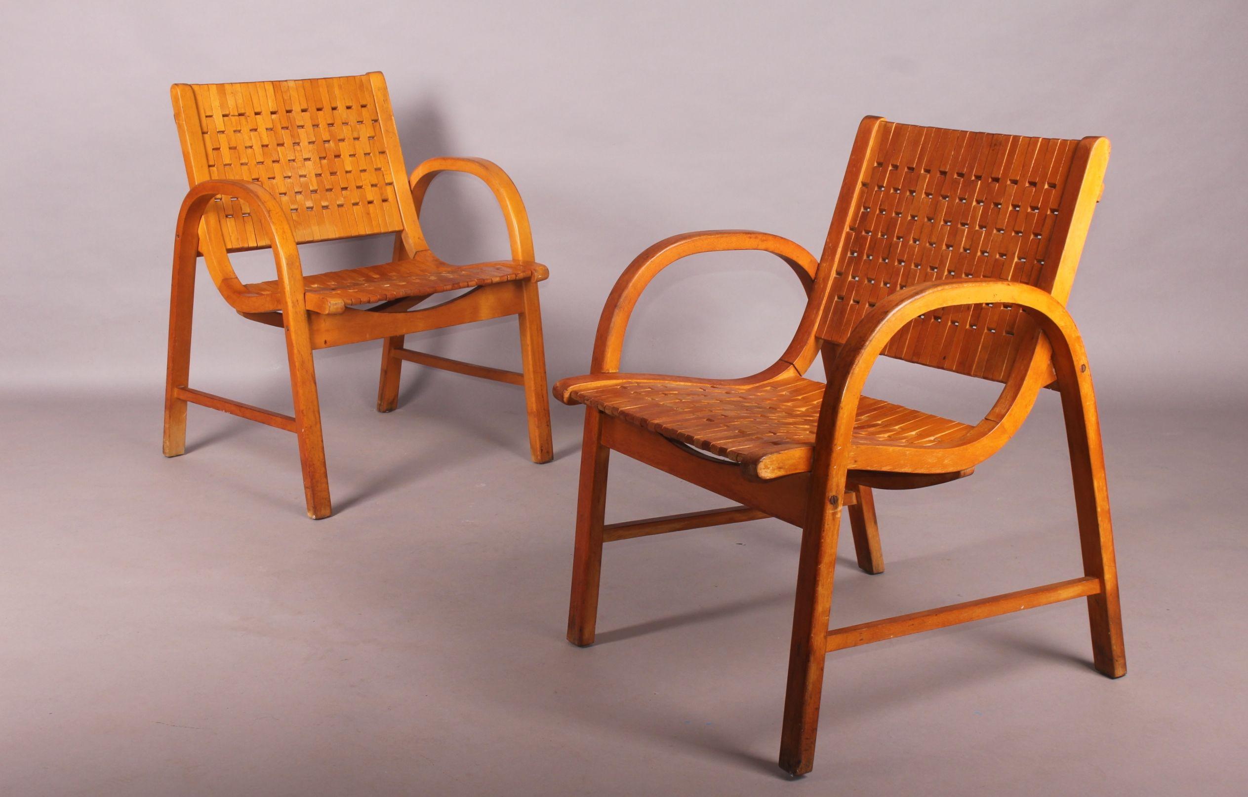 Mid-20th Century Pair of Armchairs Designed by Erich Diekmann