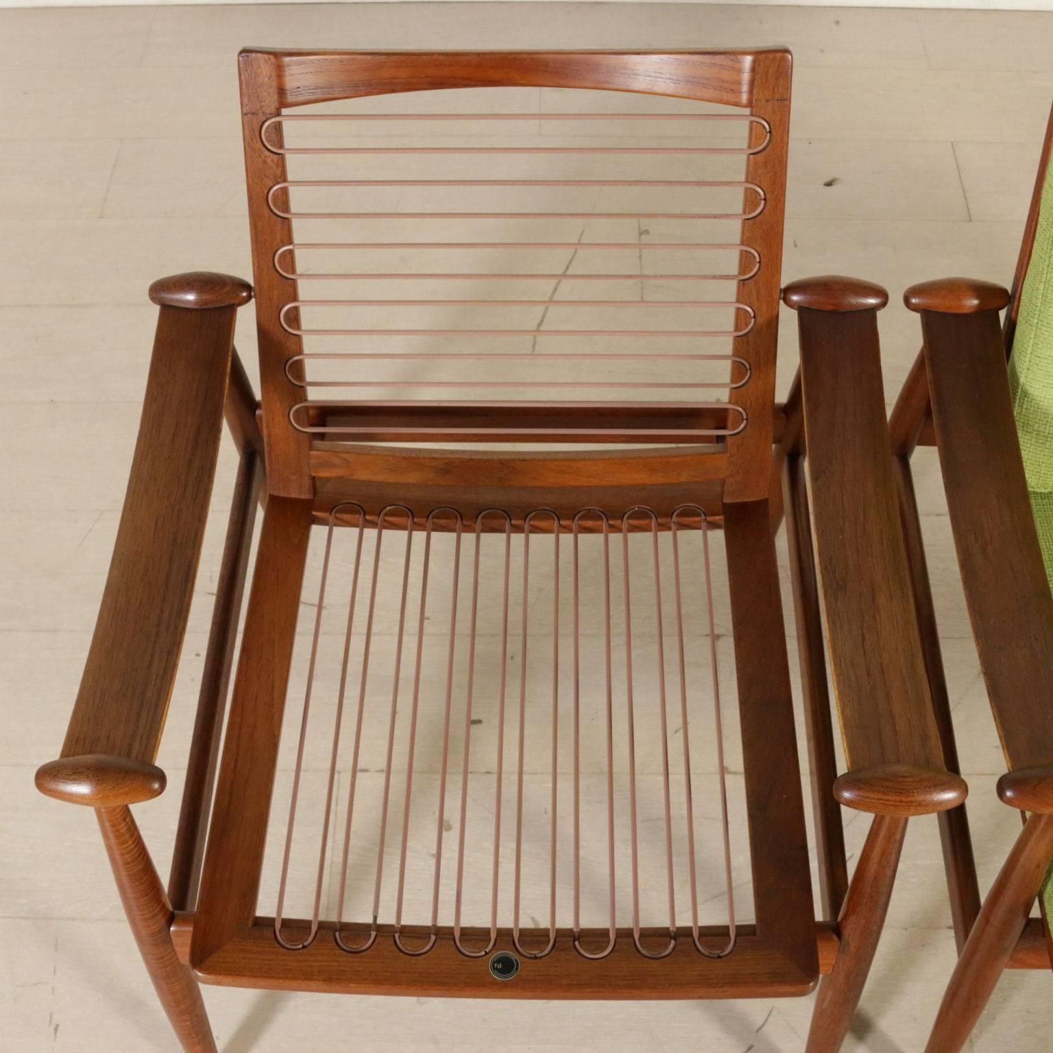 Pair of Armchairs Designed by Finn Juhl Teak Vintage, Italy, 1950s-1960s 1