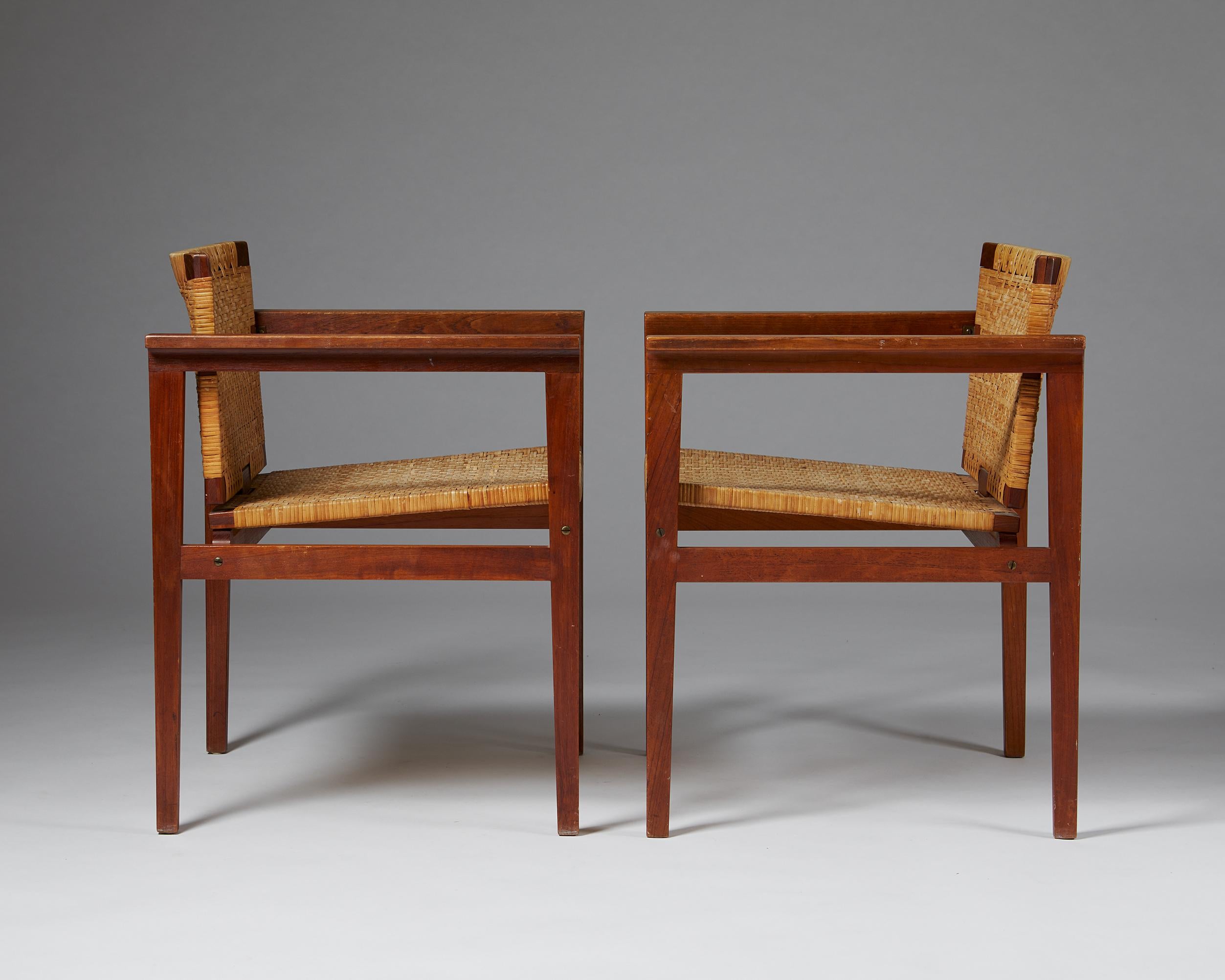 20th Century Pair of Armchairs Designed by H Brockman Pedersen, Denmark, 1950's