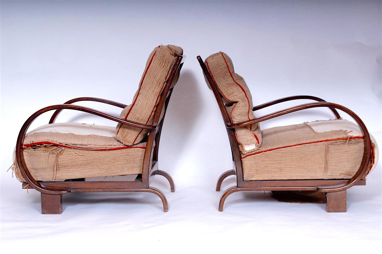 Early 20th Century Pair of Armchairs Designed by Jindřich Halabala, 1920s