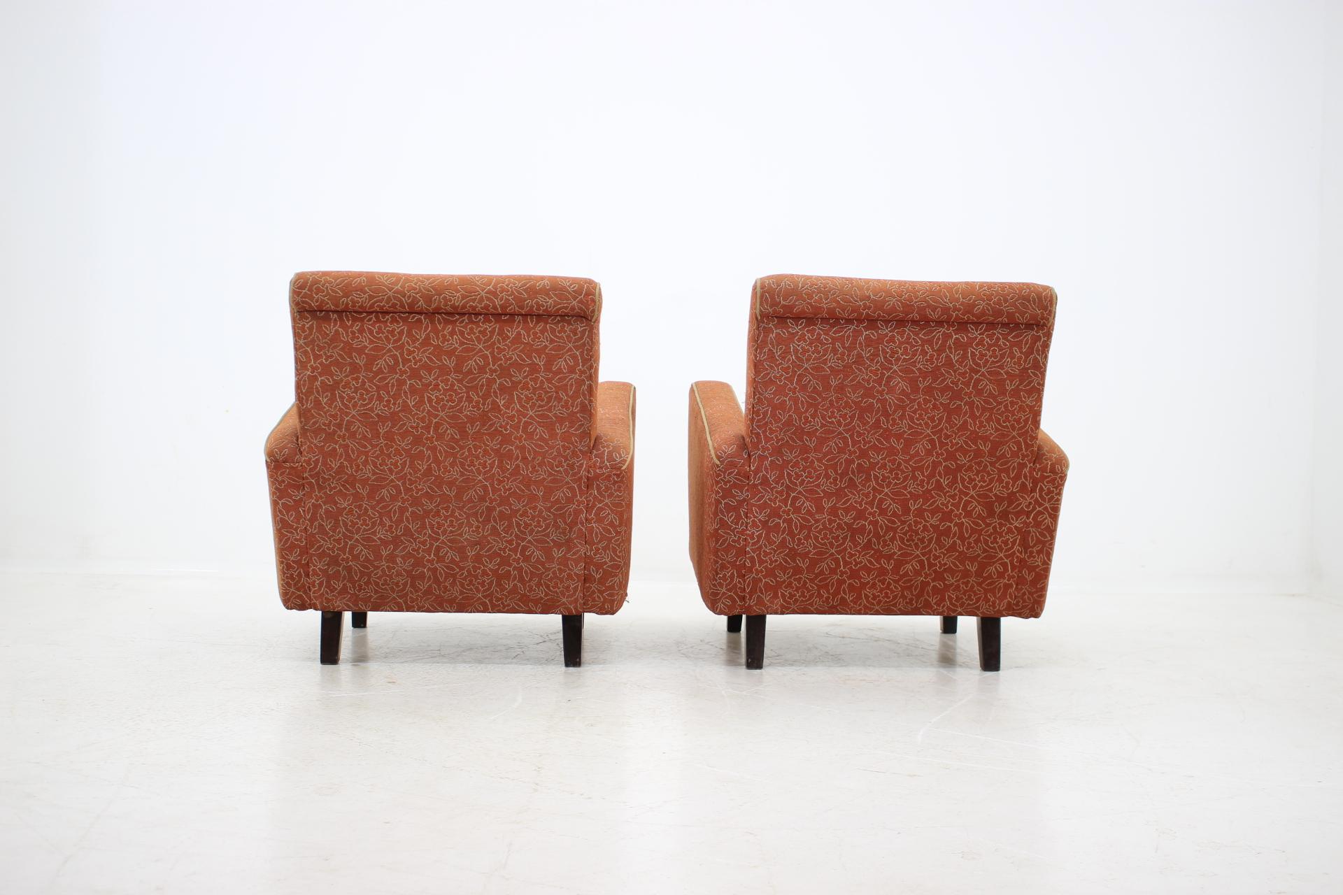 Czech Pair of Armchairs Designed by Jindřich Halabala, 1940s