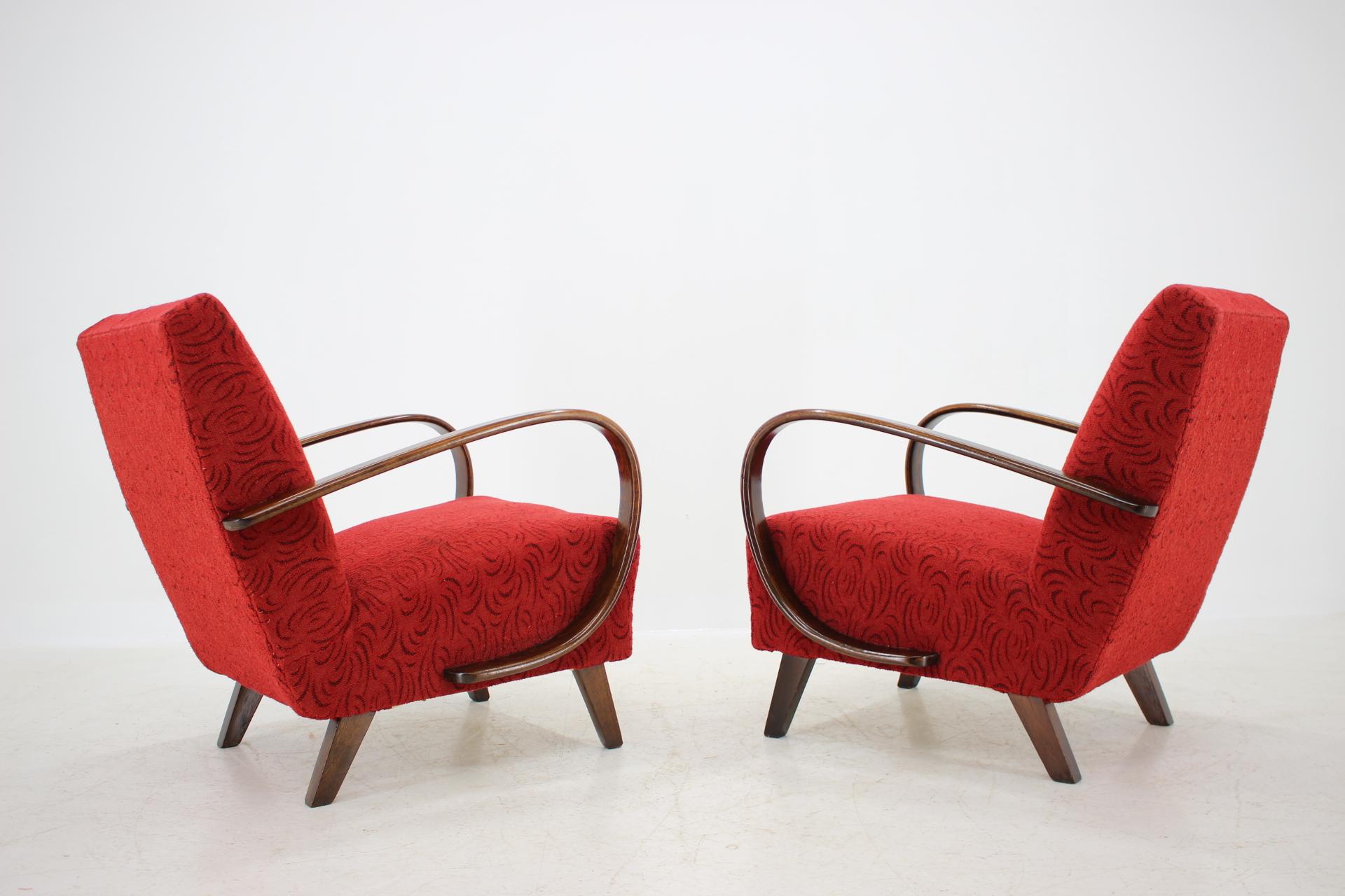 Pair of Armchairs Designed by Jindřich Halabala, 1950s In Good Condition In Praha, CZ