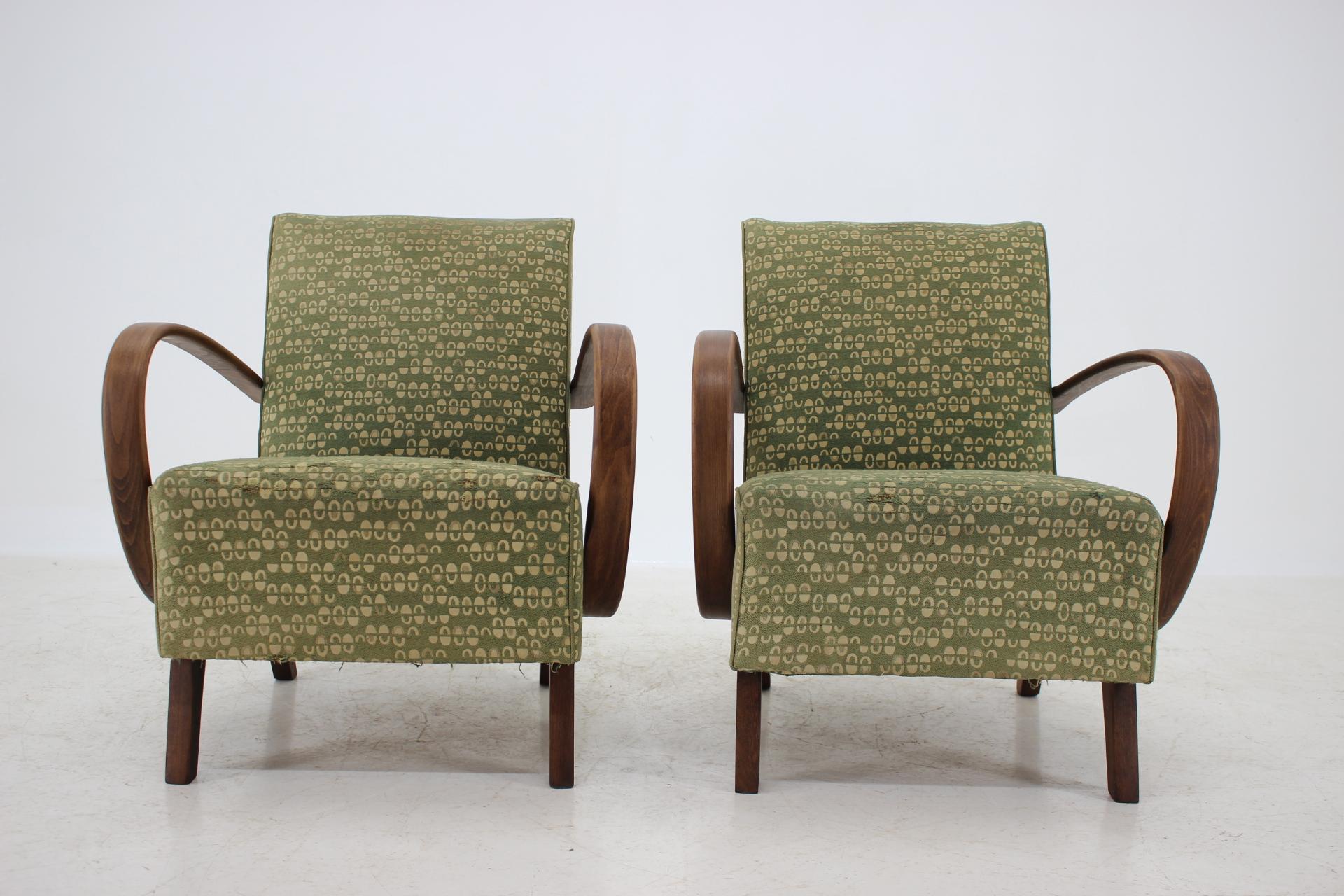 Pair of Armchairs Designed by Jindřich Halabala, 1950s In Good Condition In Praha, CZ