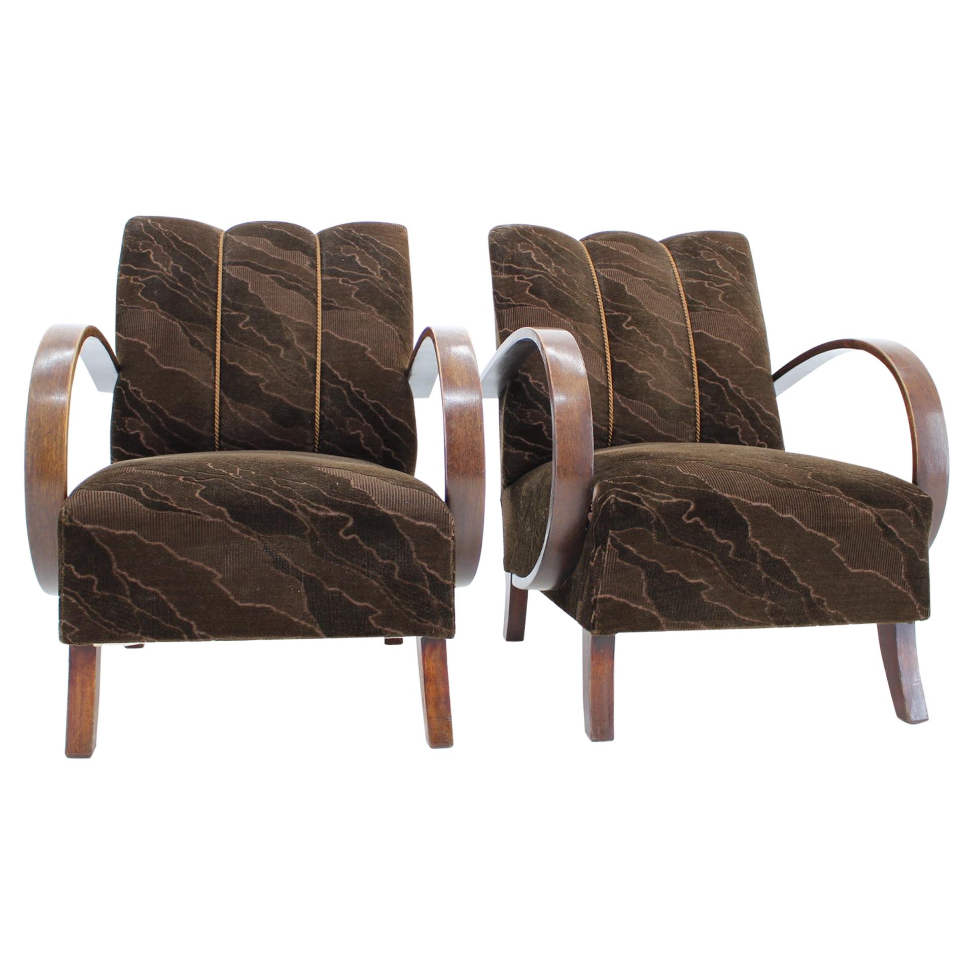 Pair of Armchairs Designed by Jindřich Halabala, 1950s 'renovated'