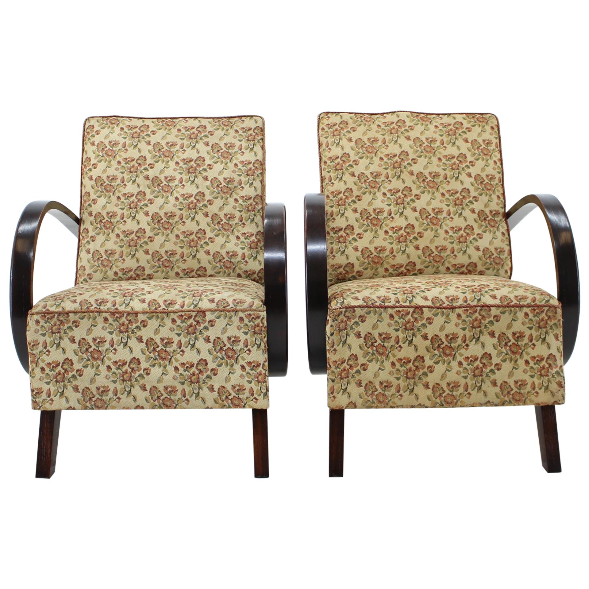 Pair of Armchairs Designed by Jindřich Halabala, 1960s For Sale