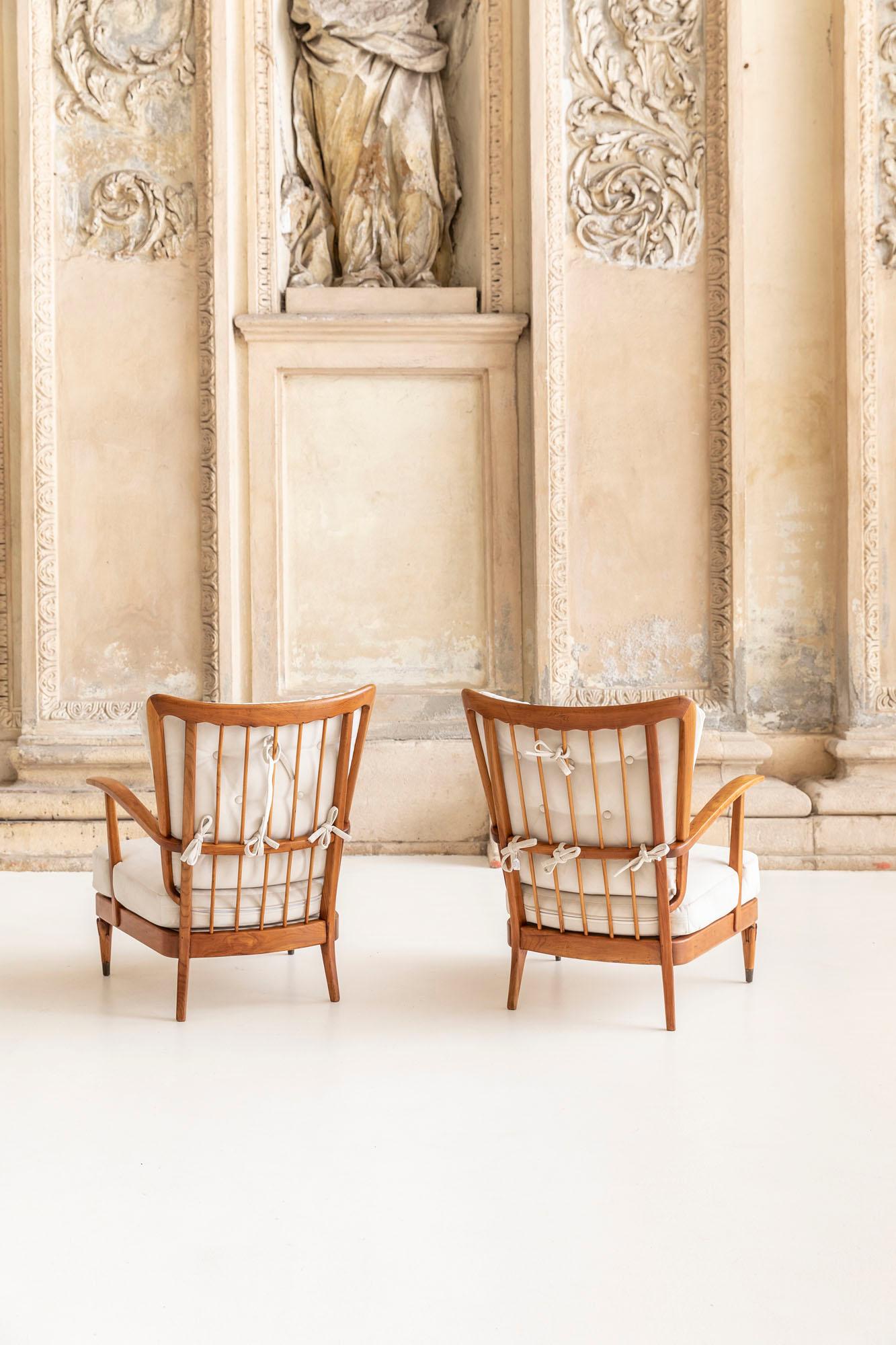 Pair of Armchairs Designed by Paolo Buffa, Certificated 6