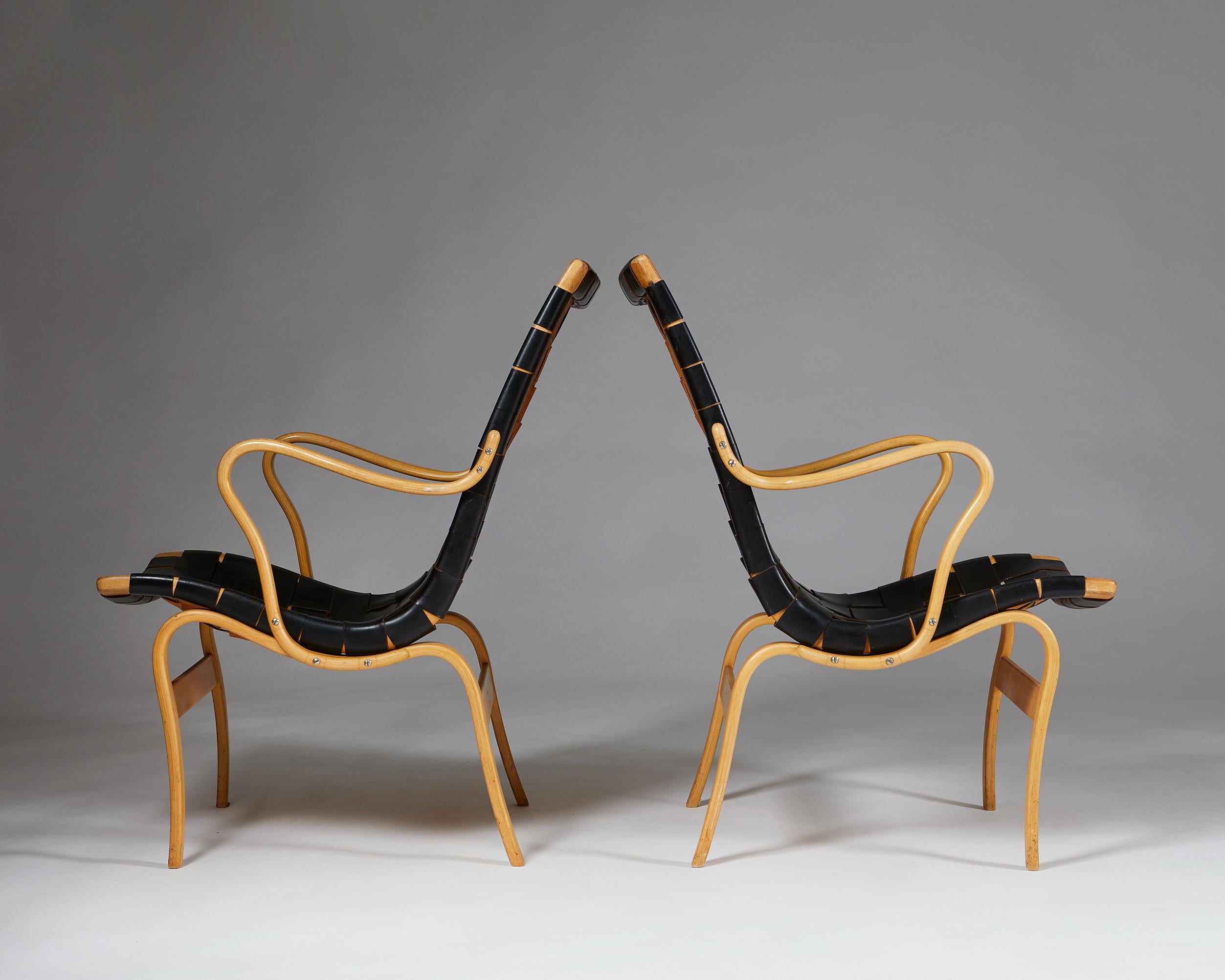 Pair of Armchairs Eva Designed by Bruno Mathsson for K. Mathsson, Sweden, 1960s In Excellent Condition In Stockholm, SE