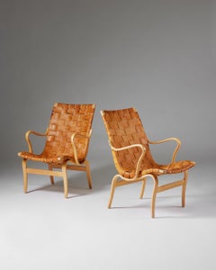 Pareja de sillones "Eva" diseñados por Bruno Mathsson para Karl Mathsson, Suecia