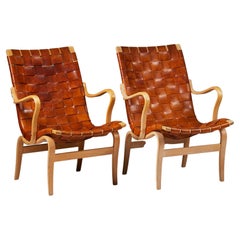 Pair of Armchairs ‘Eva’ Designed by Bruno Mathsson for Karl Mathsson, Sweden