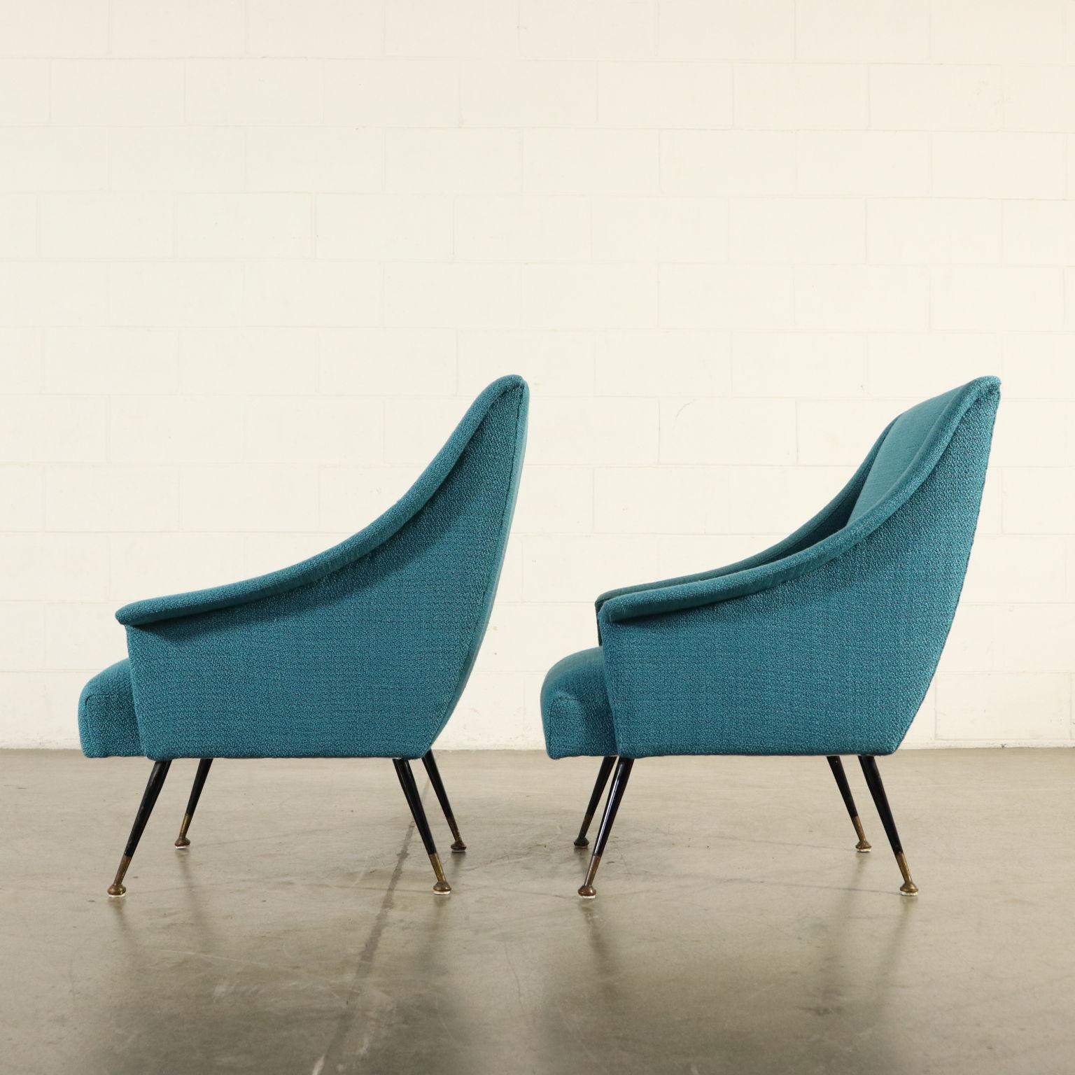 Pair of Armchairs Fabric Upholstery Vintage, Italy, 1960s 3