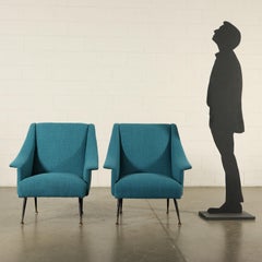 Pair of Armchairs Fabric Upholstery Vintage, Italy, 1960s