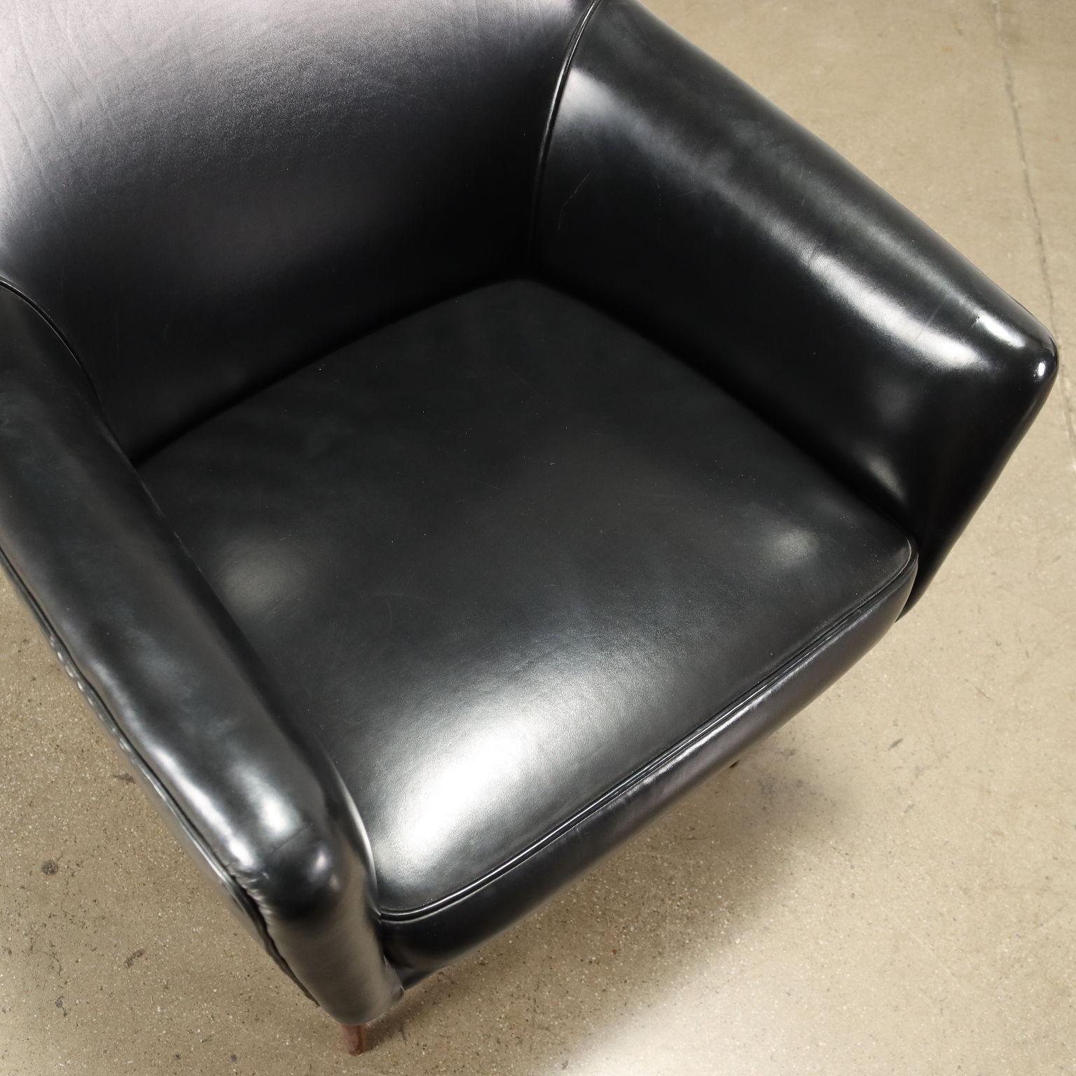 Faux Leather Pair of Armchairs Foam Italy 1950s-1960s For Sale