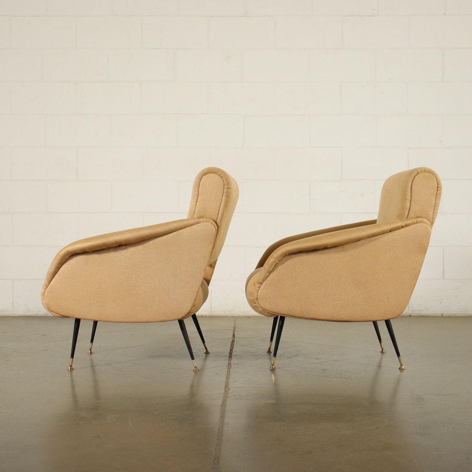 Pair of Armchairs Foam Leatherette, Italy, 1950s 1960s For Sale 3