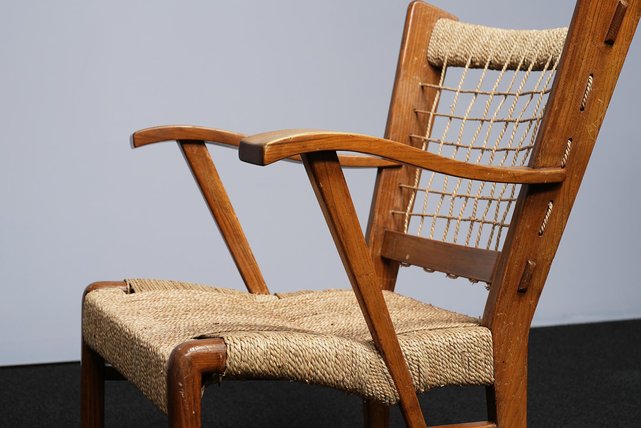 Woven Pair of Armchairs For Sale