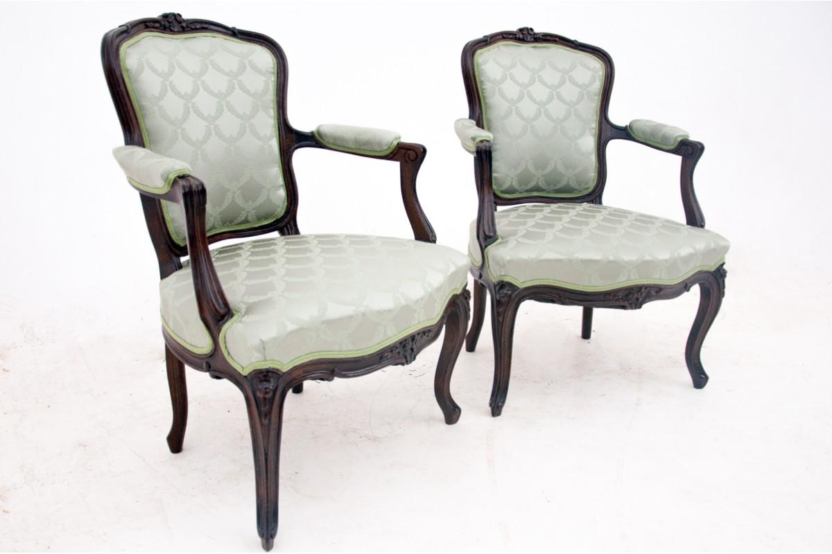 Chêne Paire de fauteuils, France, vers 1870. en vente