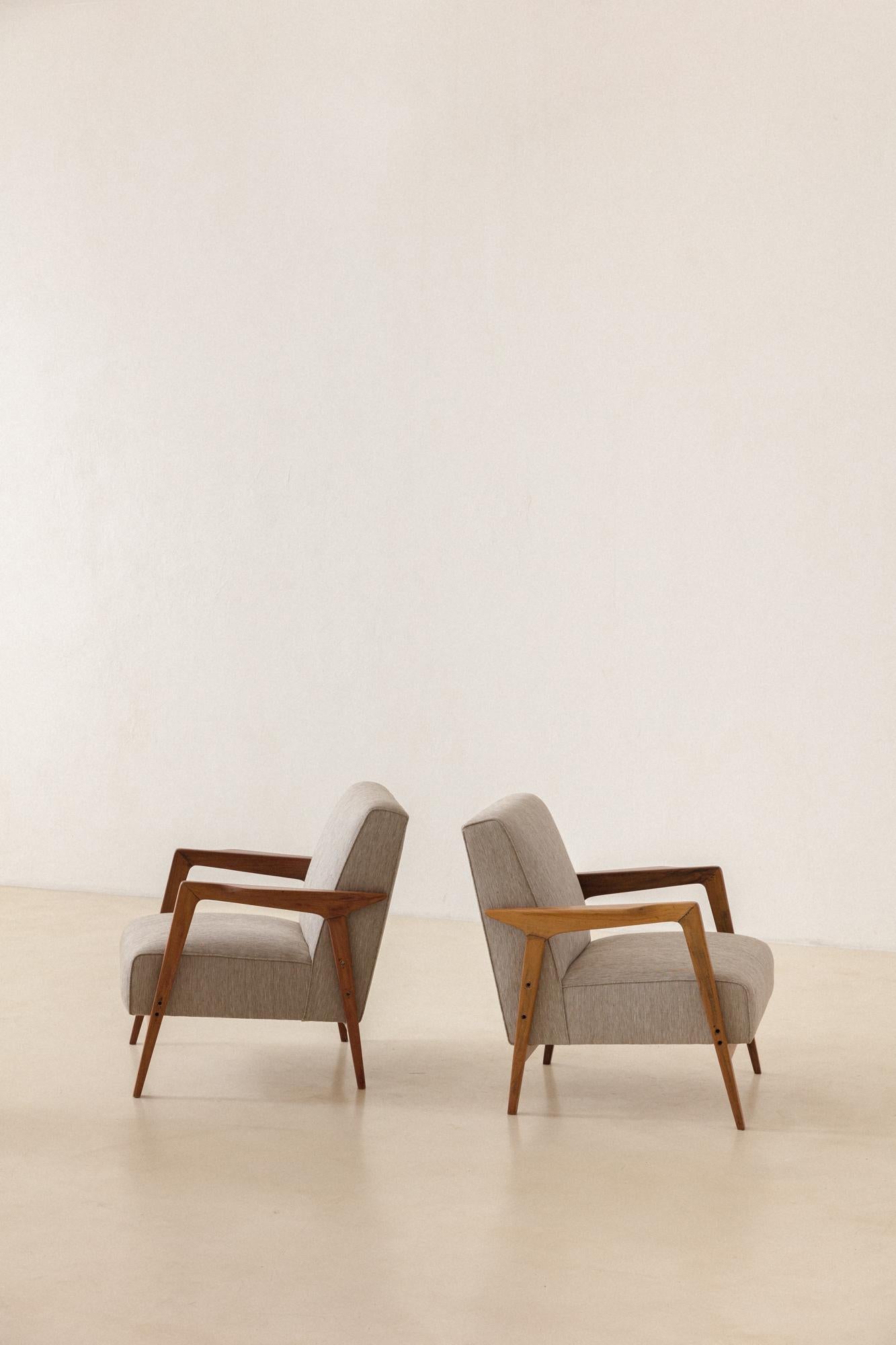 Mid-Century Modern Pair of Armchairs from Hotel Nacional in Brasilia, c. 1960, Midcentury Brazilian For Sale