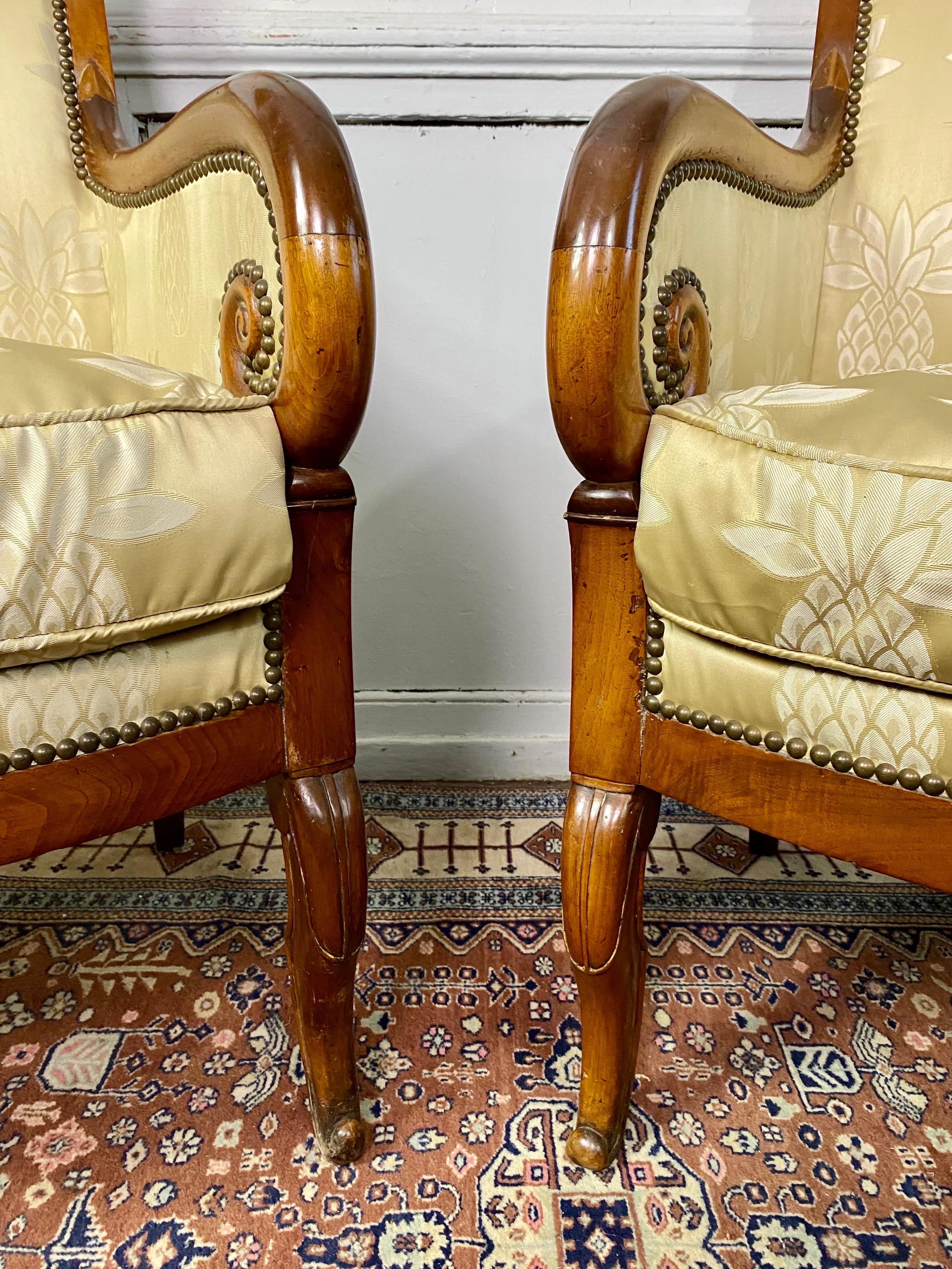 Pair of Armchairs from the Louis-Philippe Period Beginning of the 19th Century 3