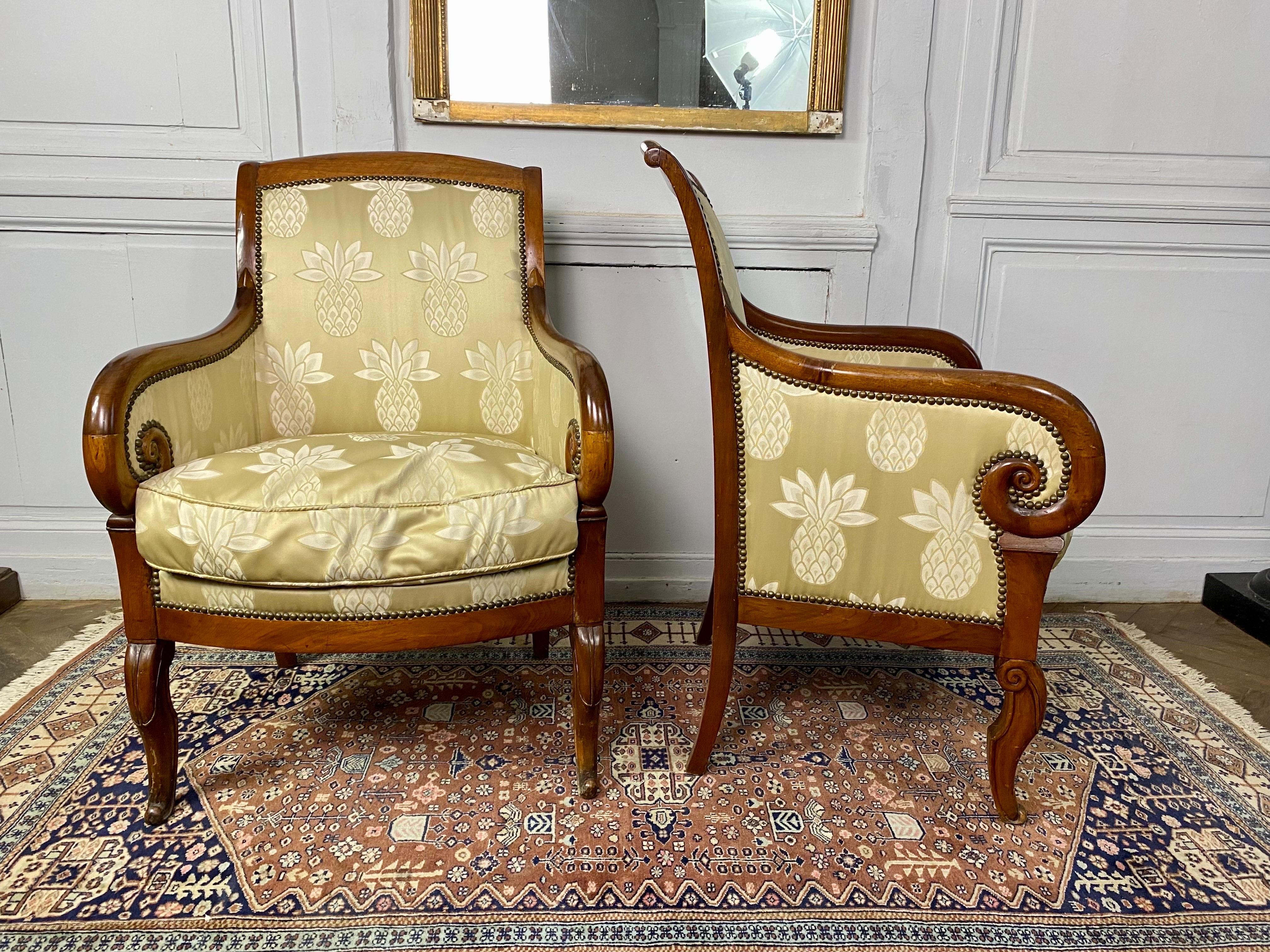 Pair of Armchairs from the Louis-Philippe Period Beginning of the 19th Century 1