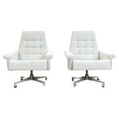 Pair Of Armchairs From Up Závody On Metal Wheels, Czechoslovakia, 1970