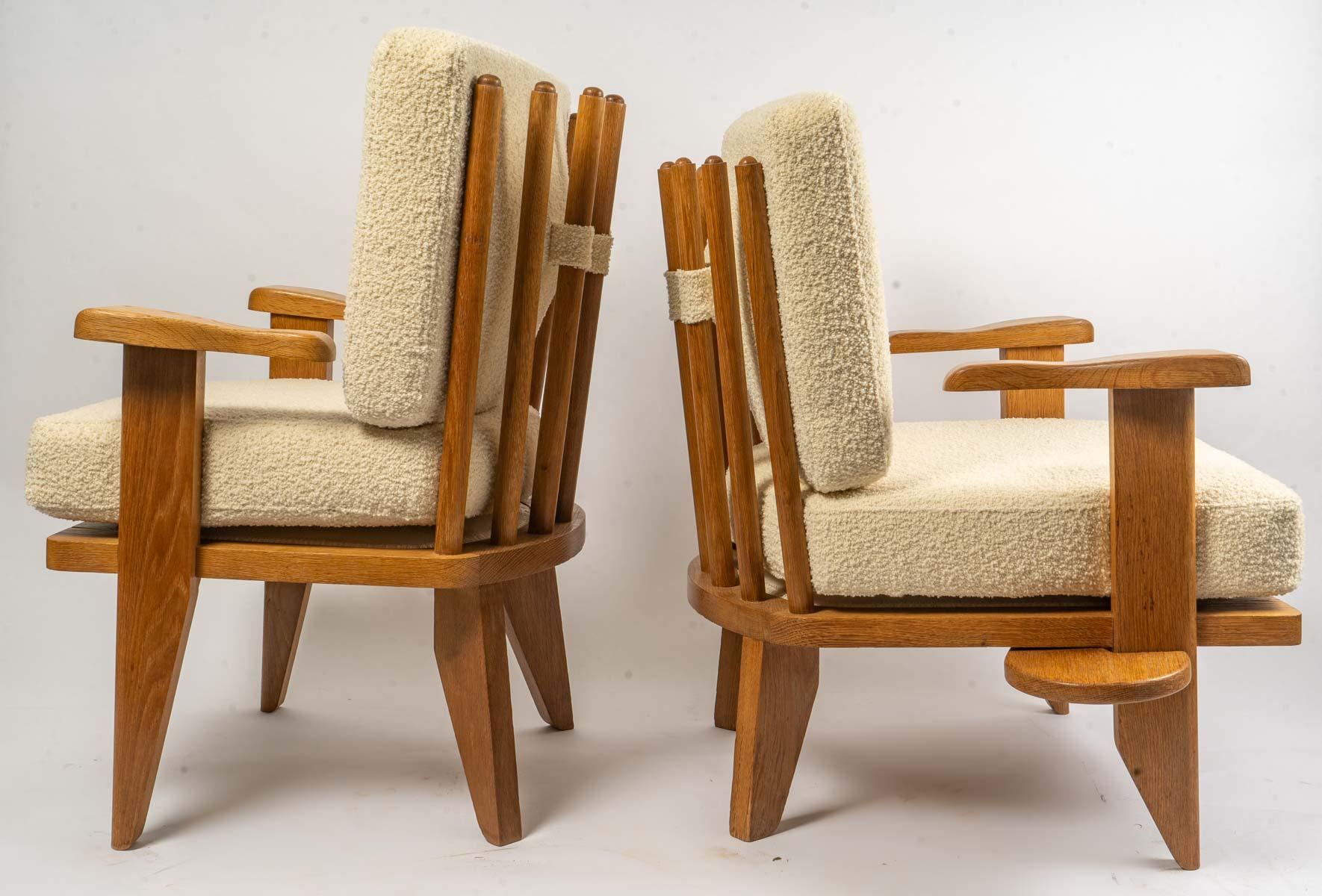 Pair of Armchairs Guillerme and Chambron In Good Condition In Saint-Ouen, FR