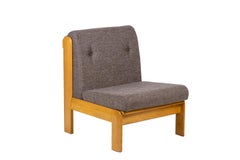 Coppia di poltrone in faggio e tessuto, anni '60