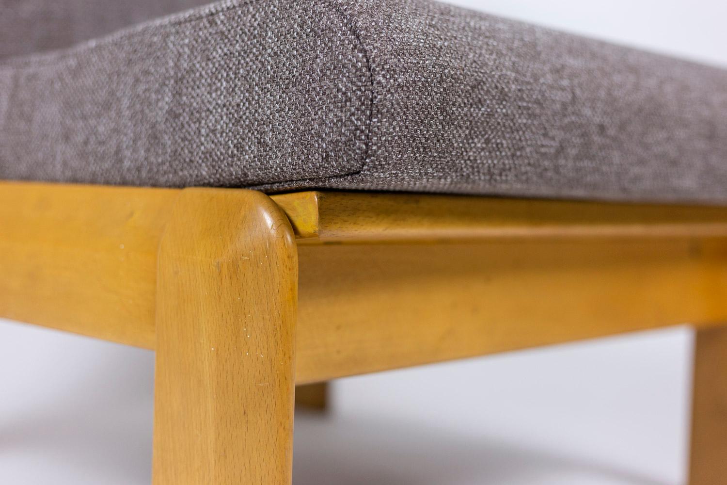 Coton Paire de fauteuils en hêtre et tissu, années 1960 en vente
