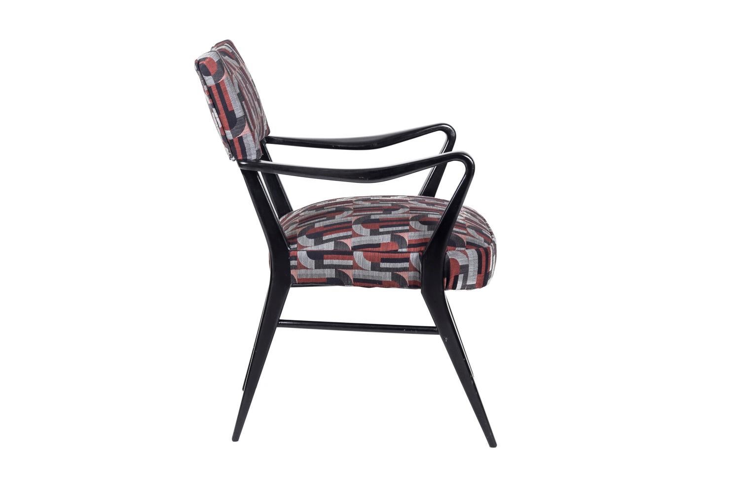 Paar Sessel aus schwarz lackiertem Holz:: 1970er Jahre (Italienisch) im Angebot