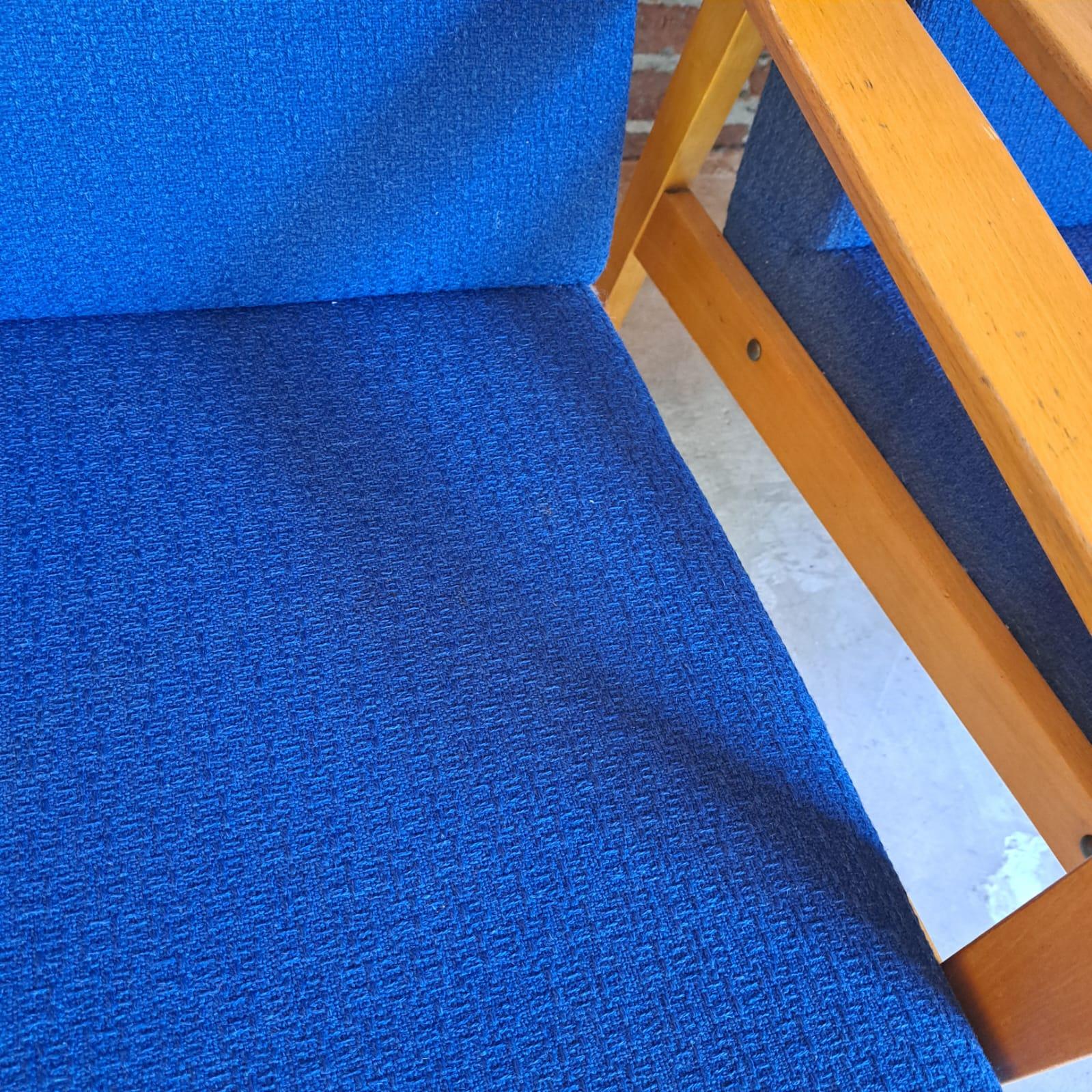 Pair of Armchairs in Brown & Blue, Denmark, 1960 In Good Condition In Torino, IT