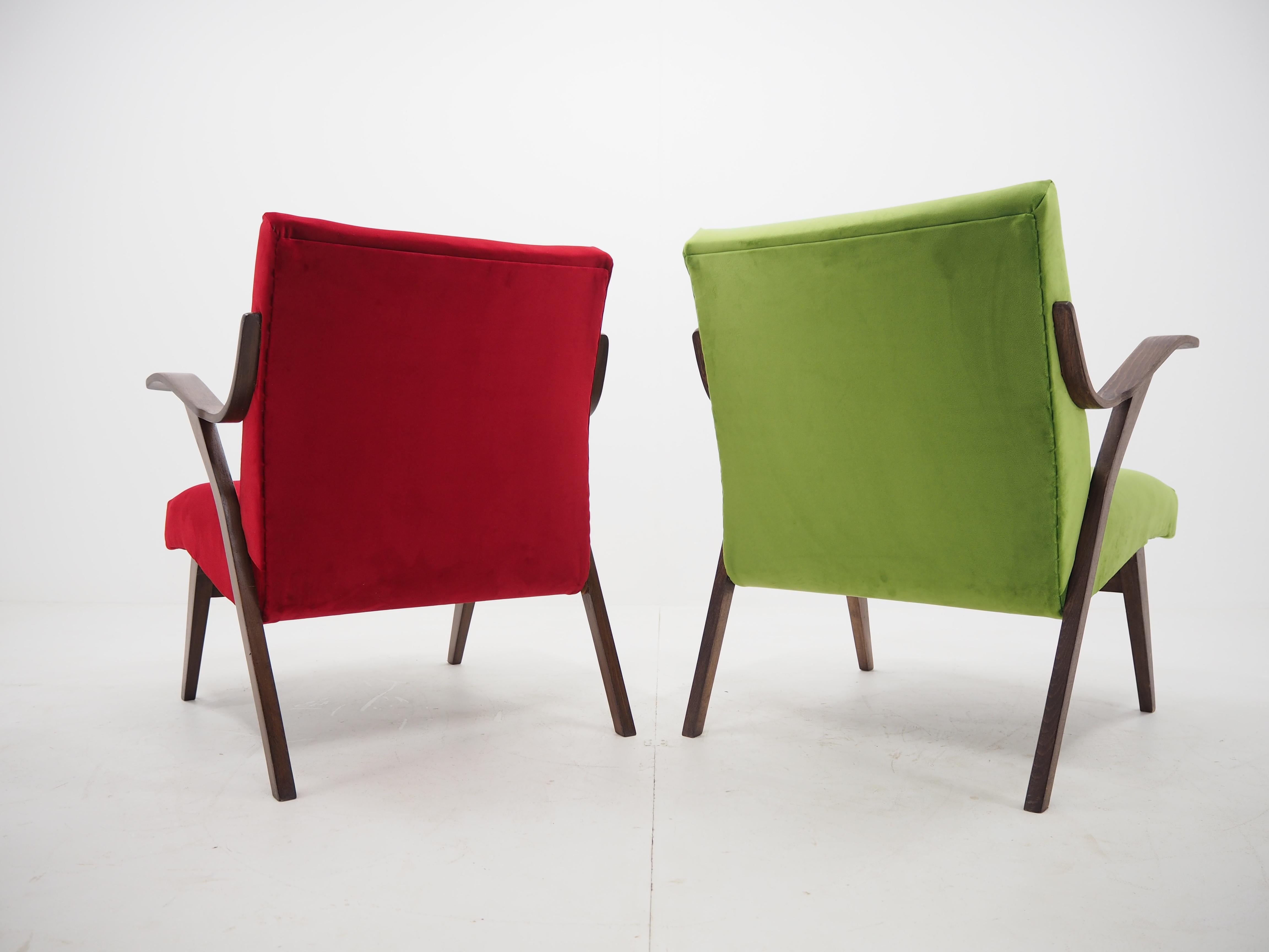 Pair of Armchairs in Brussels Style, by Tatra Pravenec, Czechoslovakia, 1960s In Excellent Condition In Praha, CZ