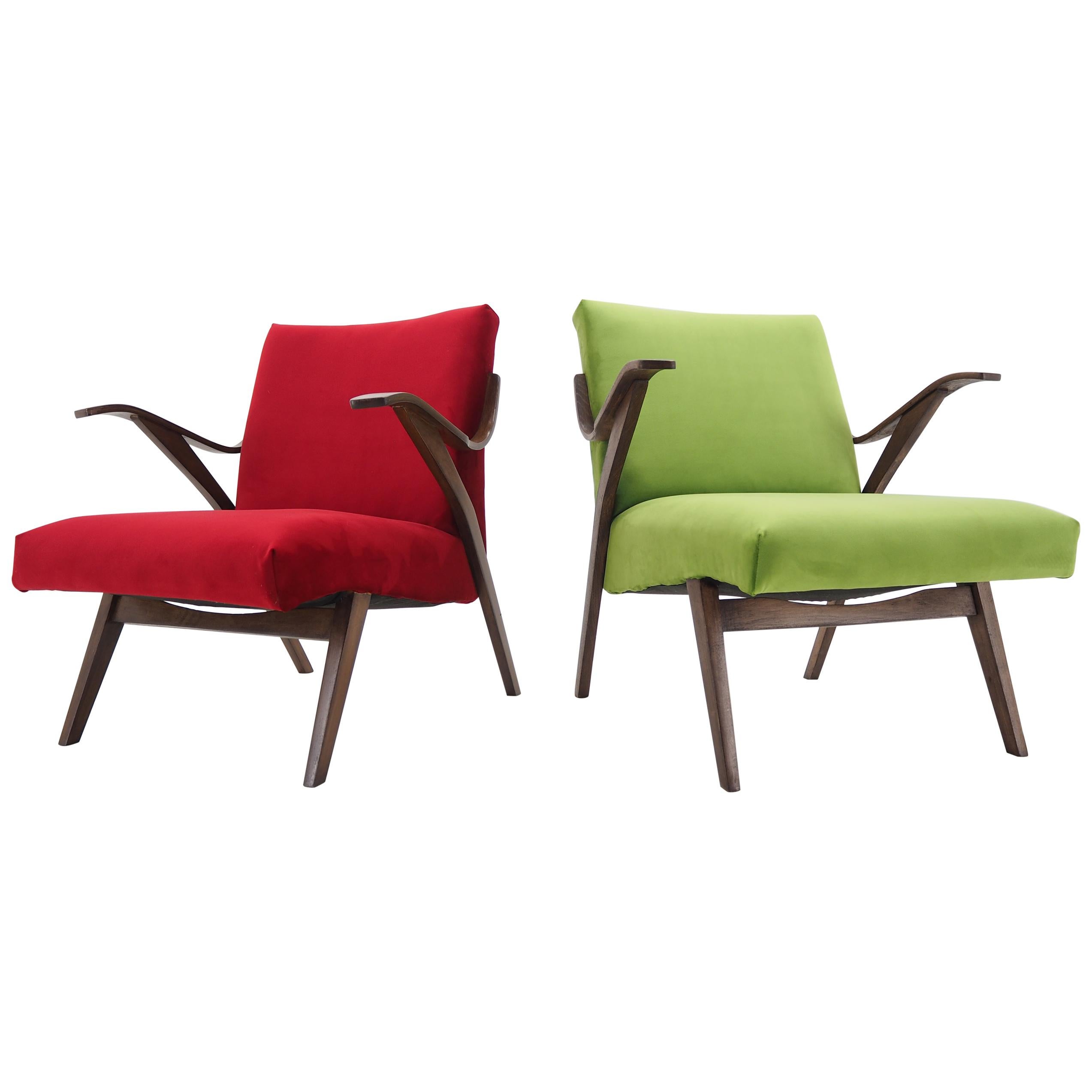 Pair of Armchairs in Brussels Style, by Tatra Pravenec, Czechoslovakia, 1960s