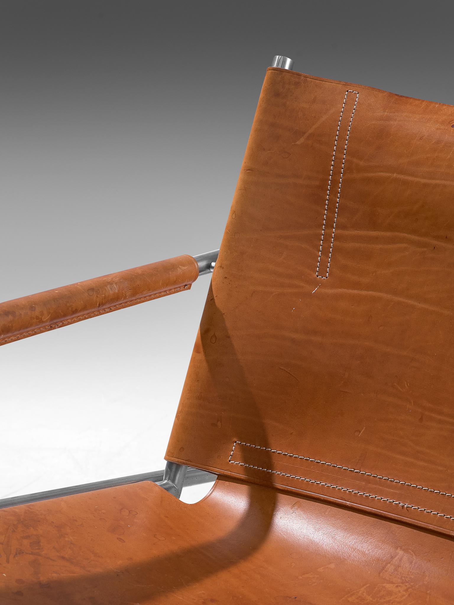 Pair of Armchairs in Cognac Leather by Martin Visser 2