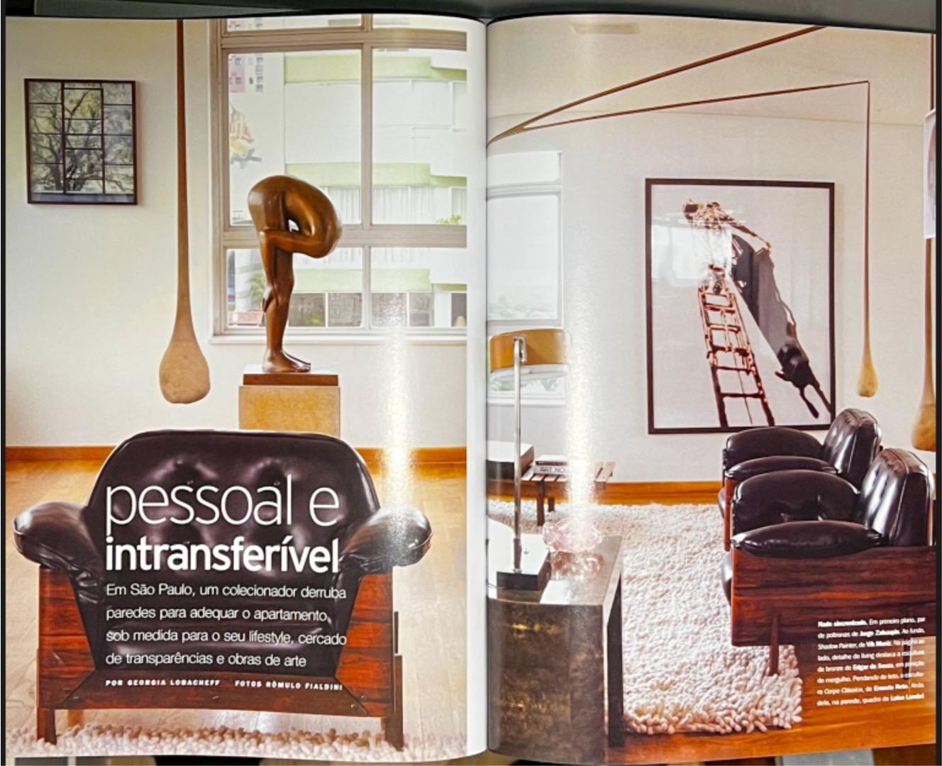 Pair of Armchairs in Hardwood & Black Leather, Bertomeu, 1960s - Lot 684A For Sale 4