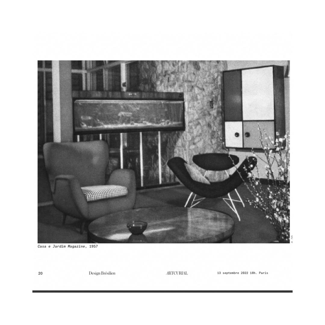 Pareja de Sillones en Madera, Cuero y Boucle, Carlo Hauner, Años 50 - Lote 466 en venta 9