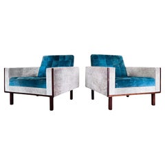 Pair of Armchairs in Hardwood & Suede, Cimo, 1960s - Lot 635