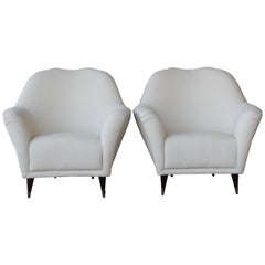 Pair of Armchairs in Knoll Boucle, 1950s, Italy